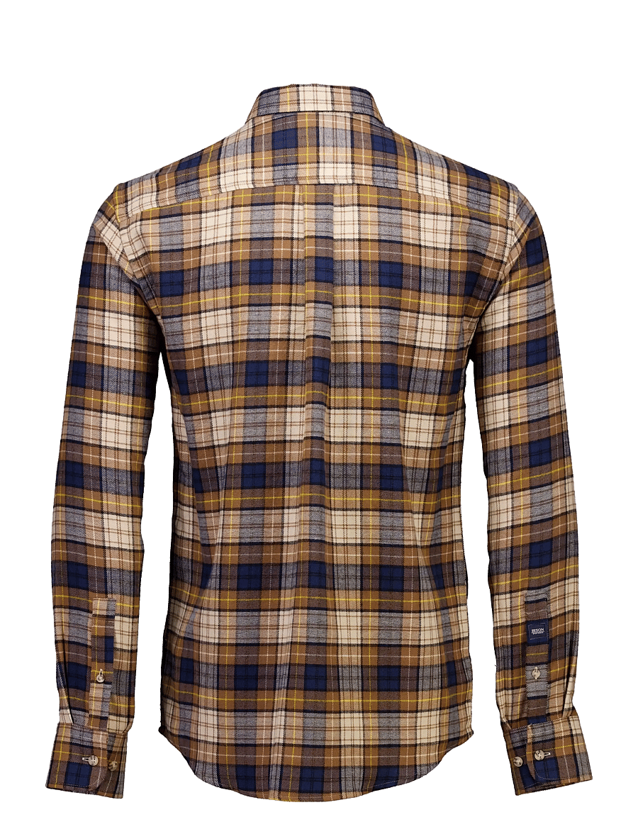 Bison - Checked shirt L/S - checkered shirts - camel - 2