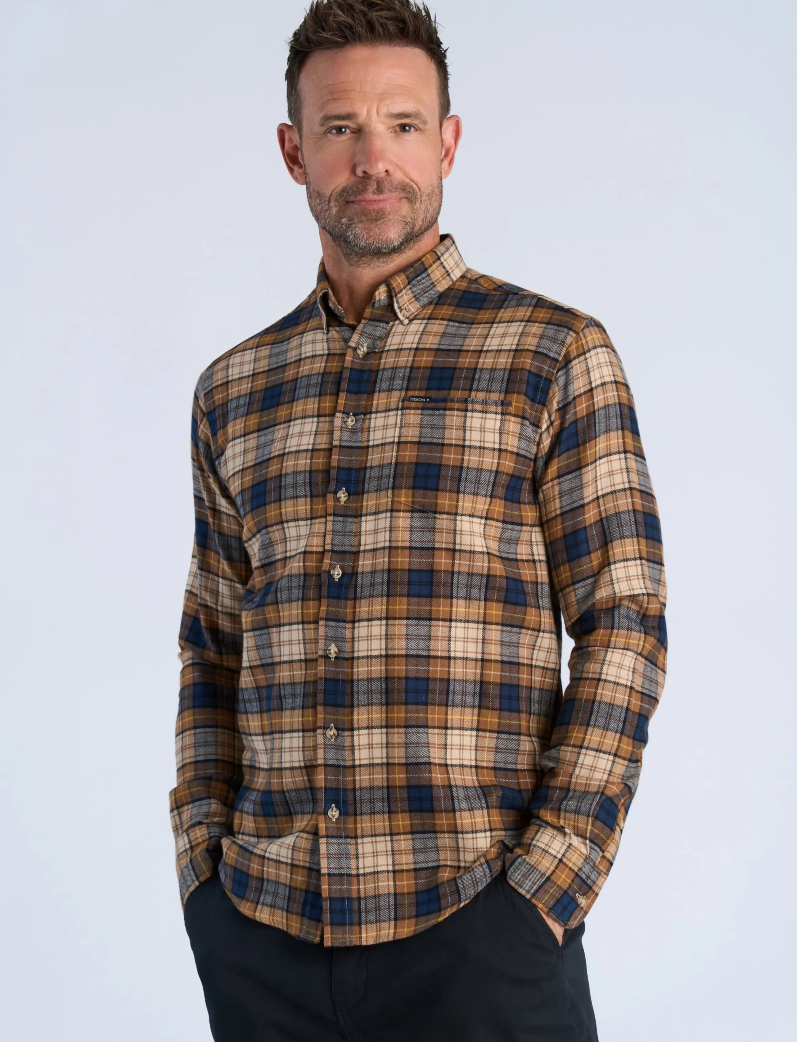 Bison Checked shirt L/S - Kollektionen - CAMEL / brown
