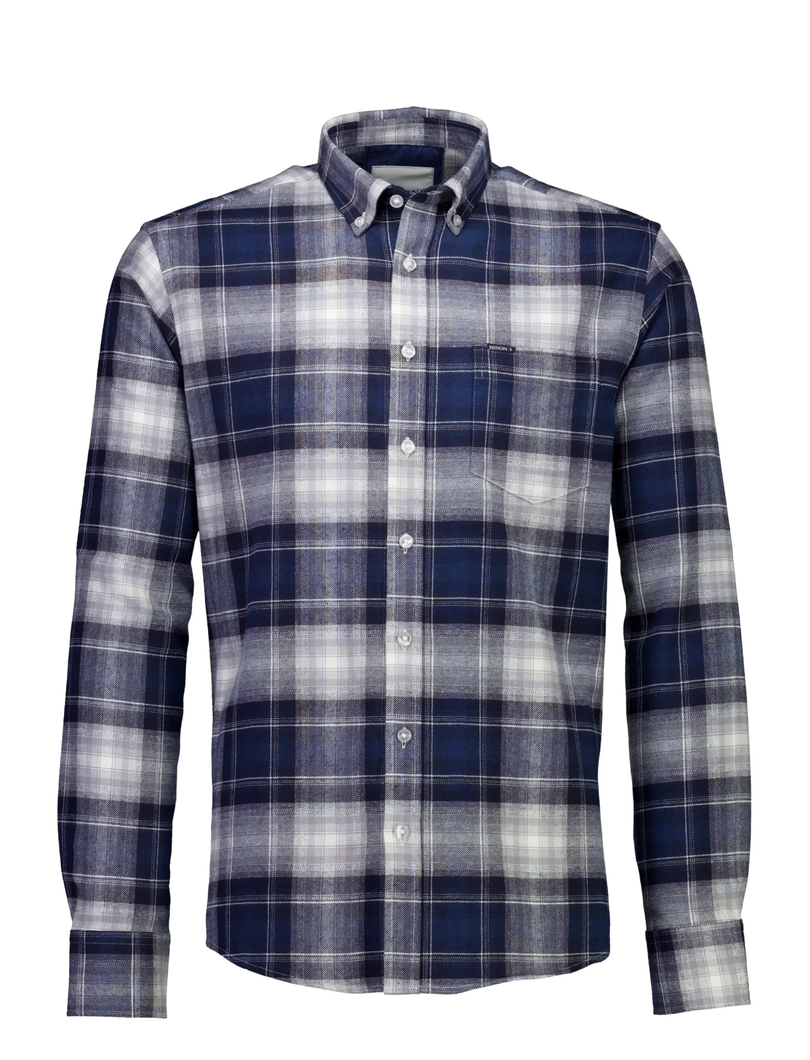 Bison Checked shirt L/S - Kläder - NAVY / navy