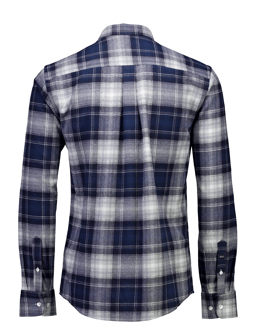 Bison - Checked shirt L/S - navy - 1