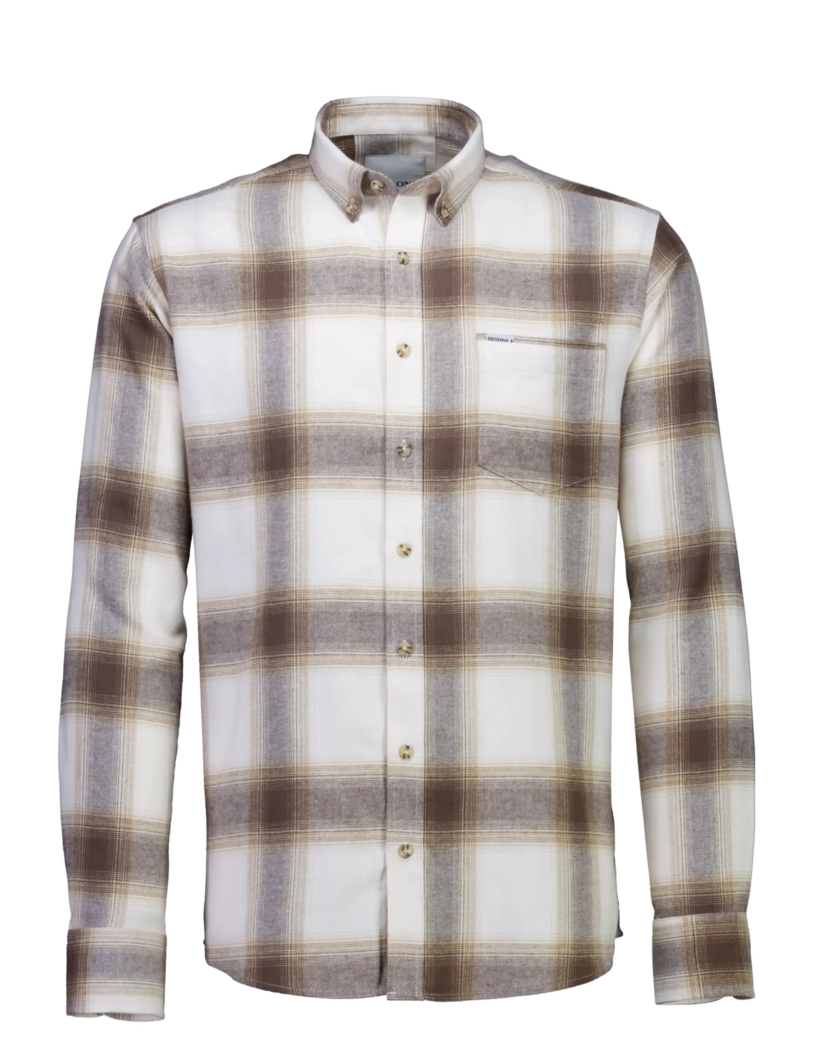 Bison - Checked shirt L/S - off white - 1