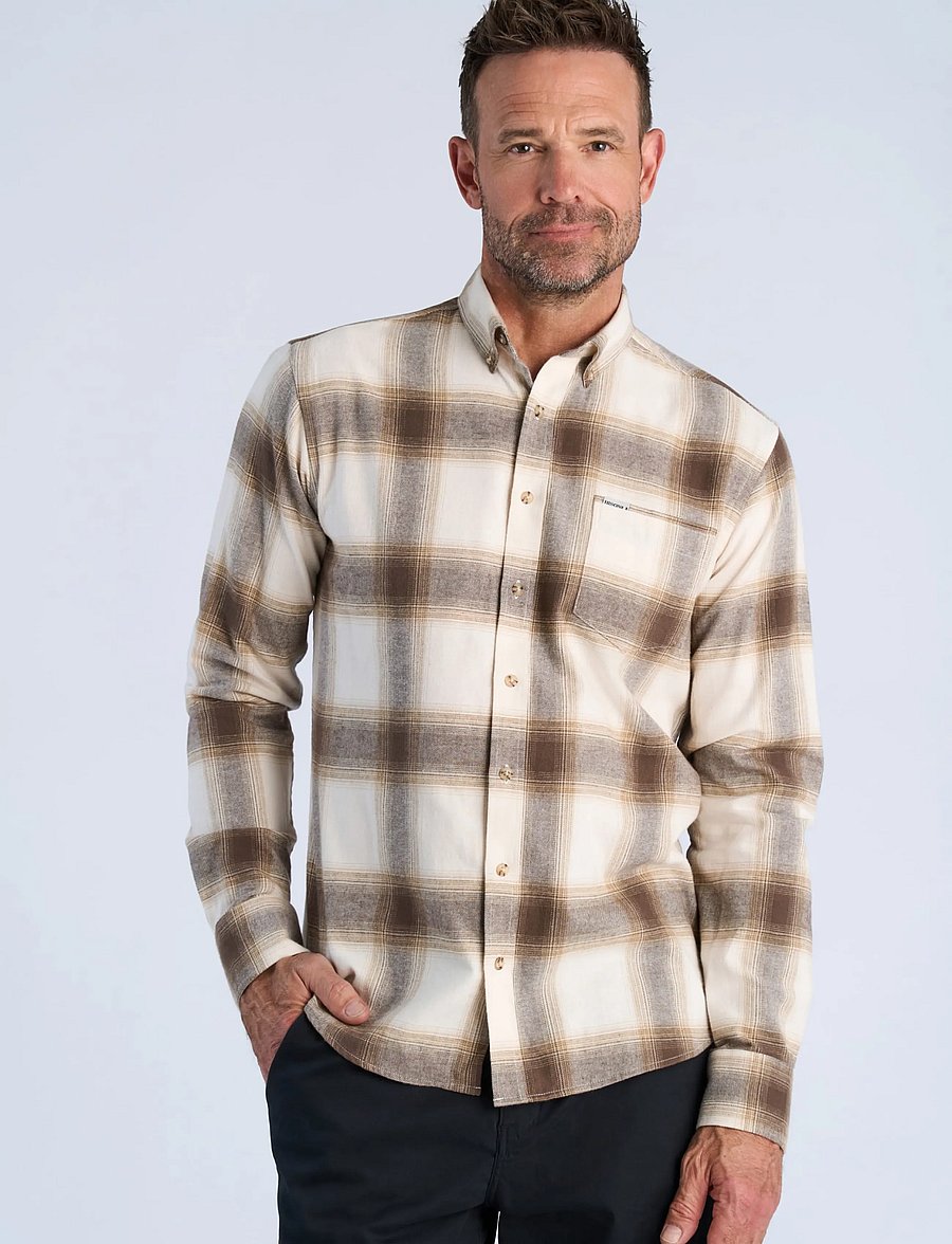 Bison - Checked shirt L/S - checkered shirts - off white - 0