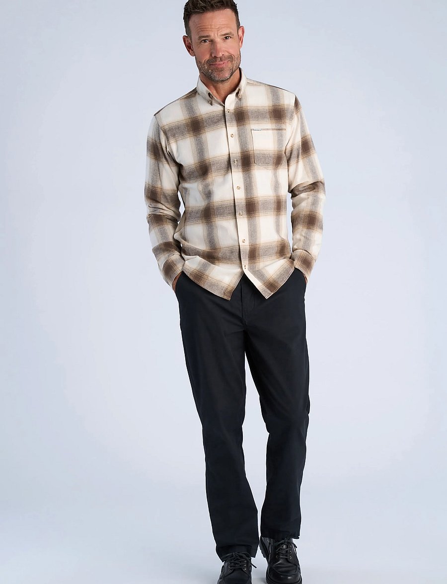 Bison - Checked shirt L/S - checkered shirts - off white - 4