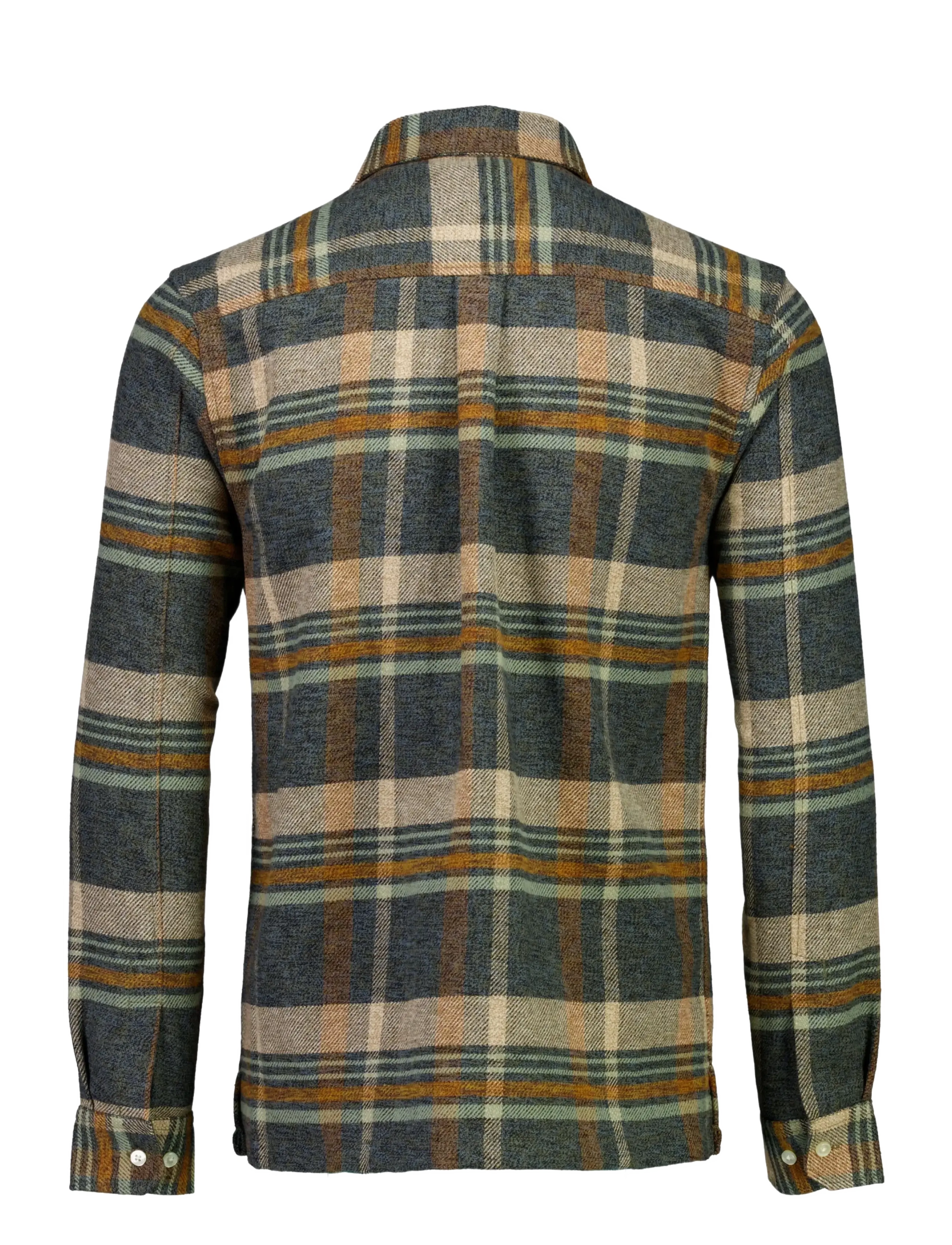 Bison - Twill check heavy shirt L/S - dk sand - 2