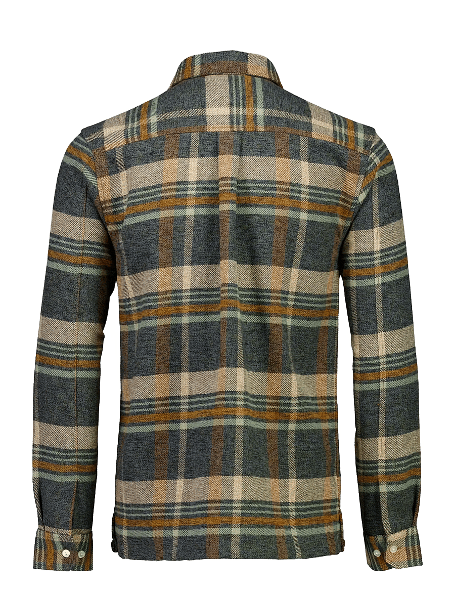 Bison - Twill check heavy shirt L/S - dk sand - 2