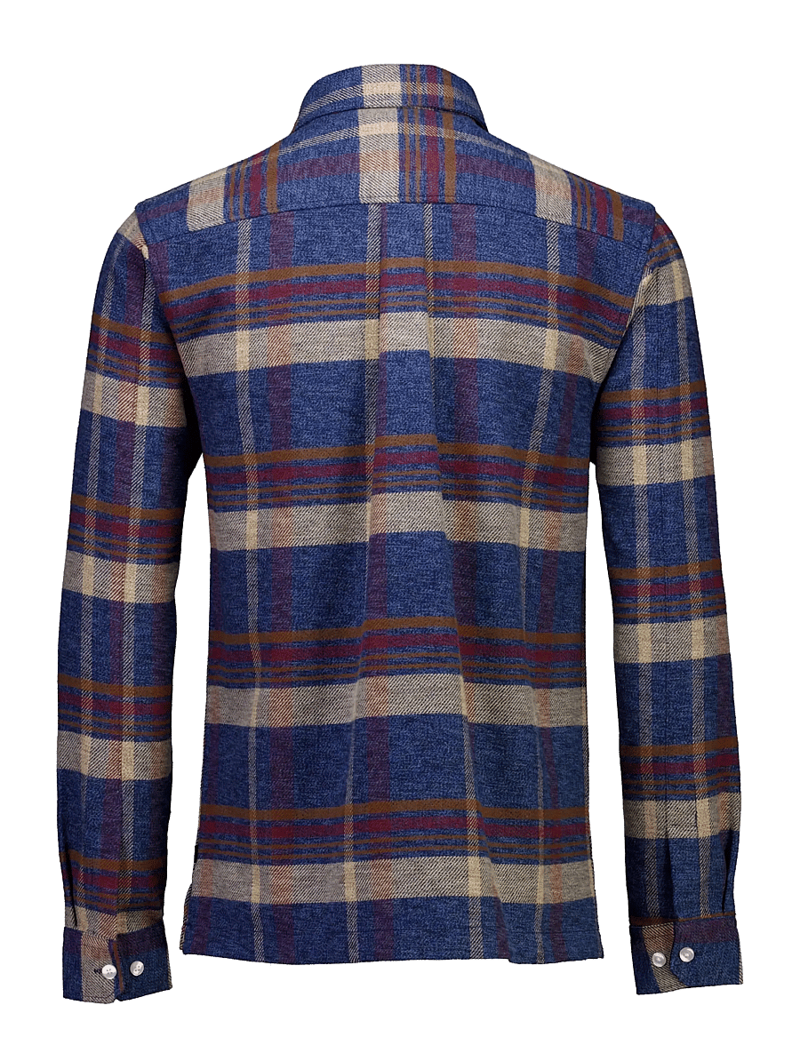 Bison - Twill check heavy shirt L/S - karierte hemden - navy - 2