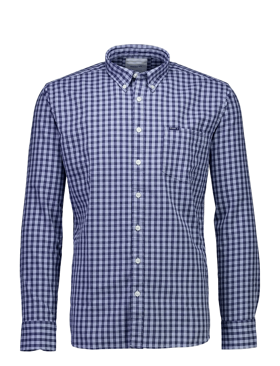 Bison - Checked shirt L/S - blue - 0