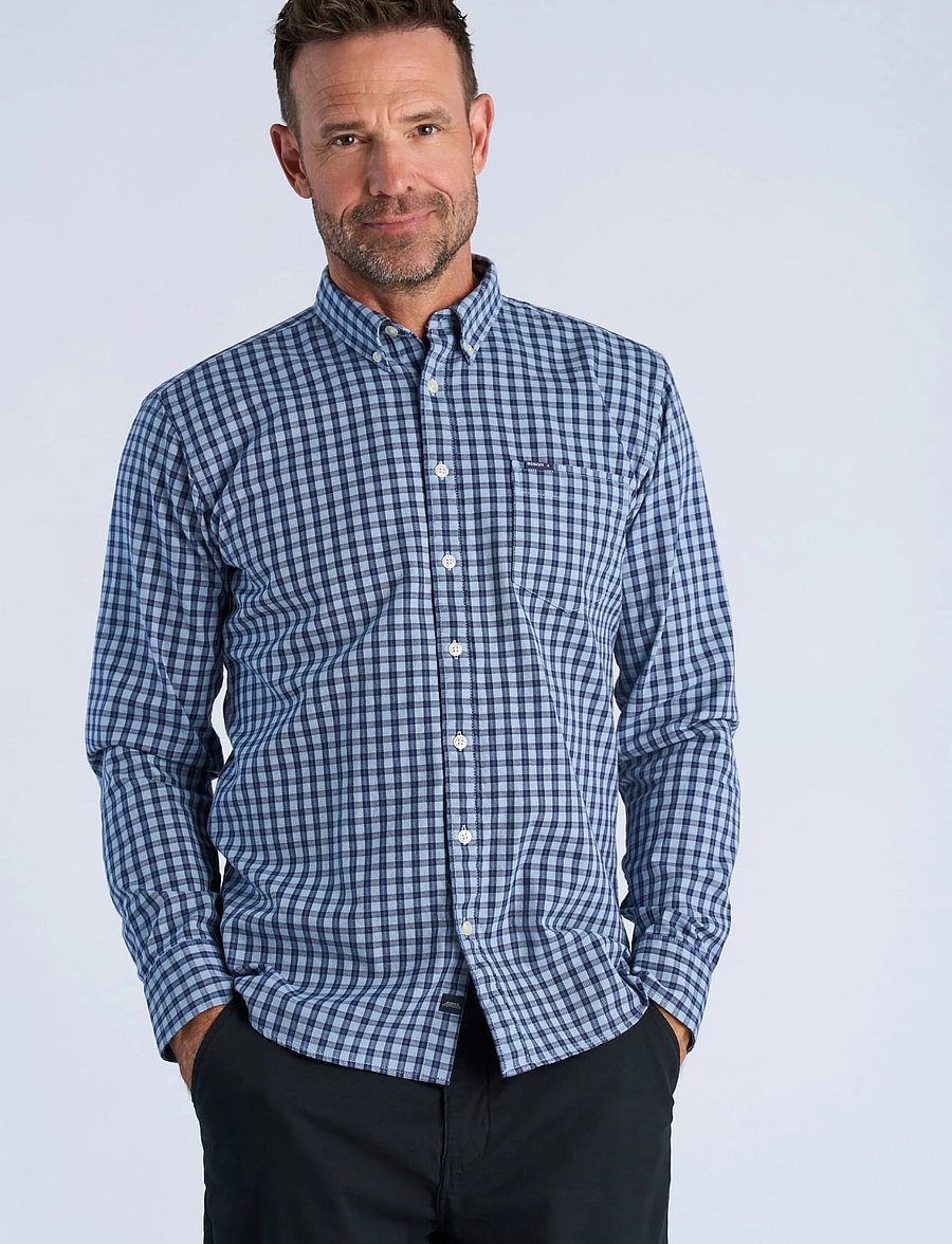 Bison - Checked shirt L/S - blue - 2