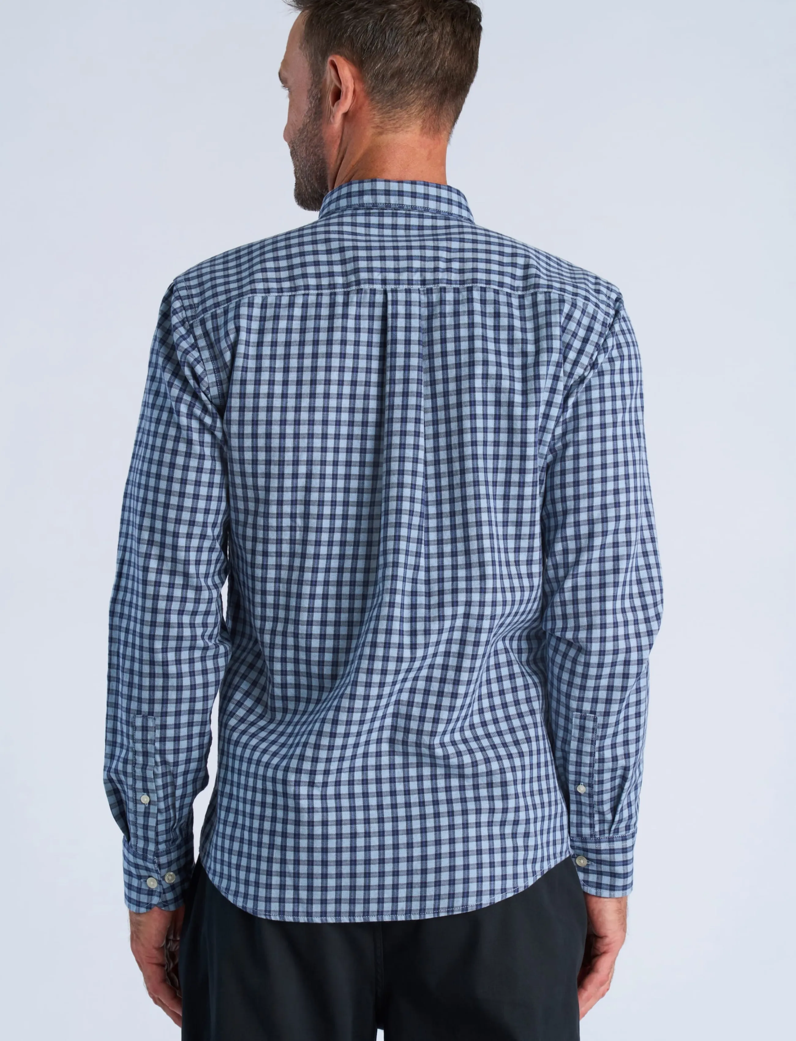 Bison - Checked shirt L/S - blue - 3