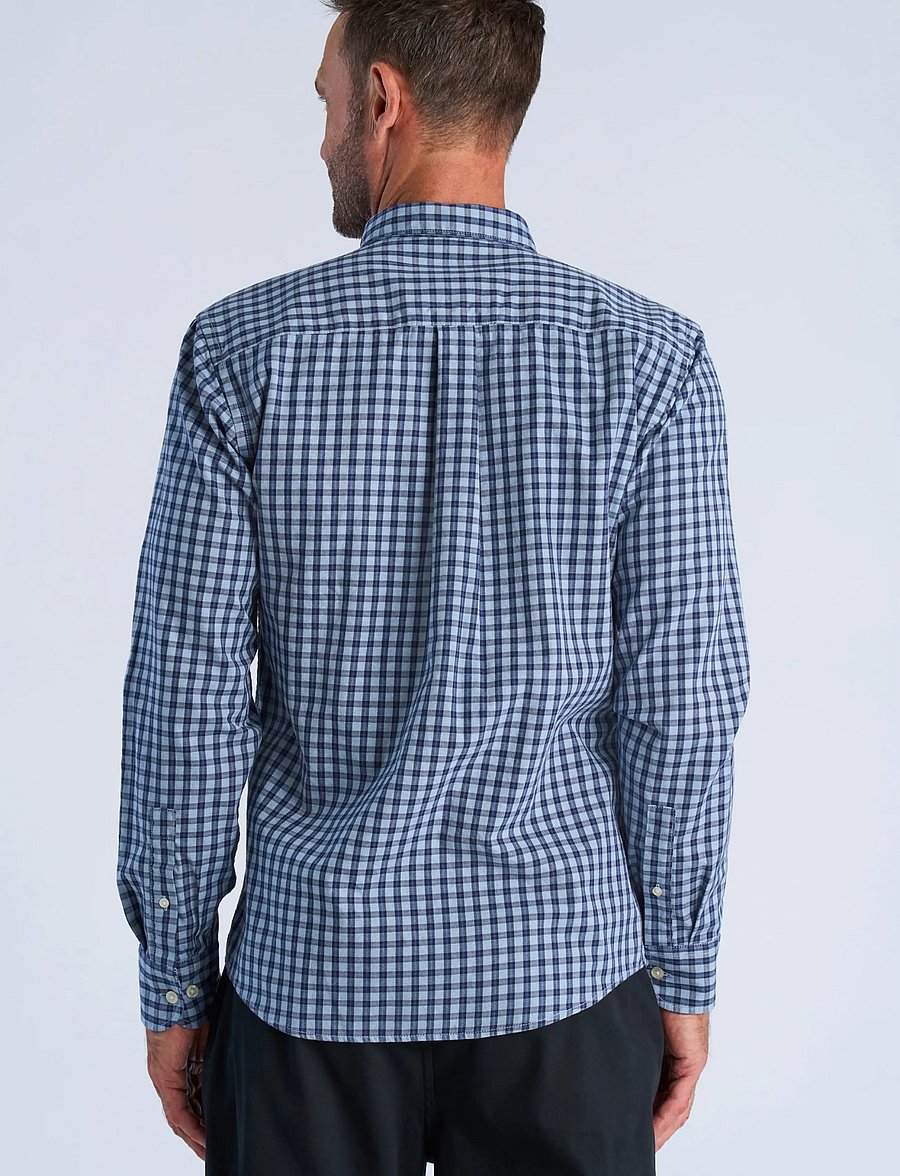 Bison - Checked shirt L/S - blue - 3