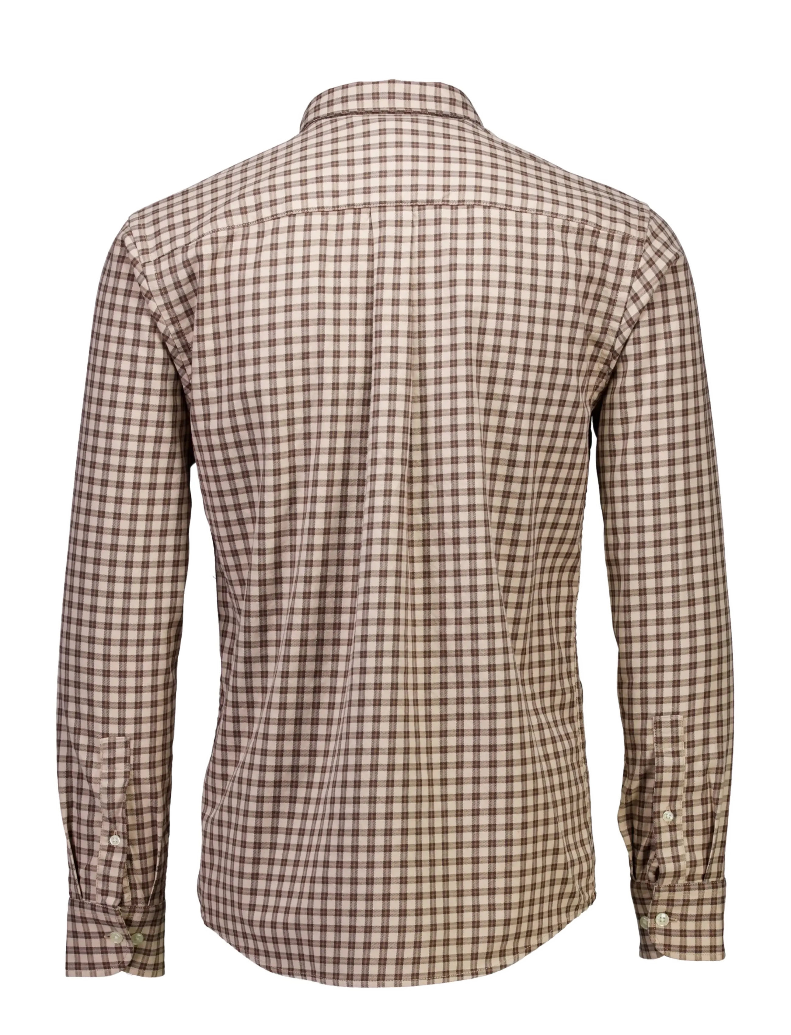 Bison - Checked shirt L/S - camel - 2