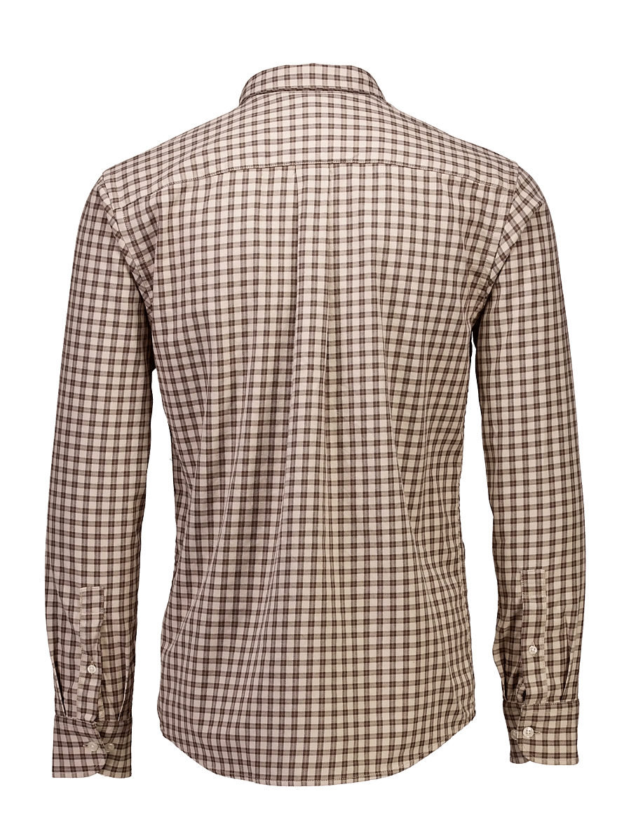Bison - Checked shirt L/S - camel - 2