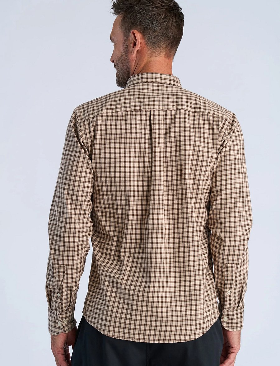 Bison - Checked shirt L/S - camel - 4