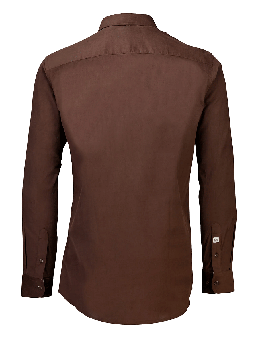 Bison - Fine corduroy shirt L/S - fløjlsskjorter - dk brown - 2