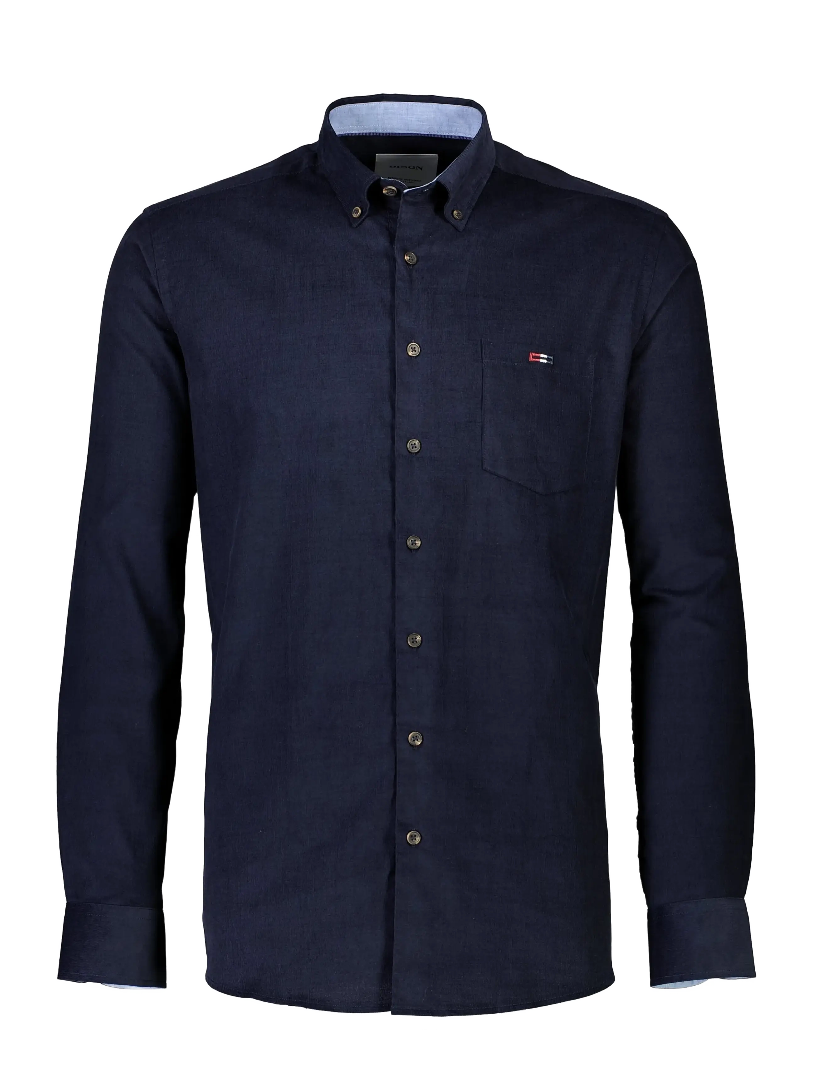 Bison - Fine corduroy shirt L/S - fløjlsskjorter - navy - 1