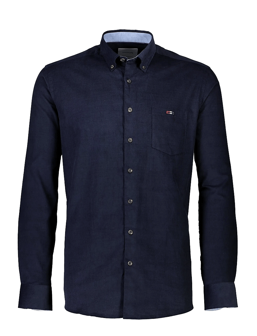 Bison - Fine corduroy shirt L/S - manchesterskjortor - navy - 1