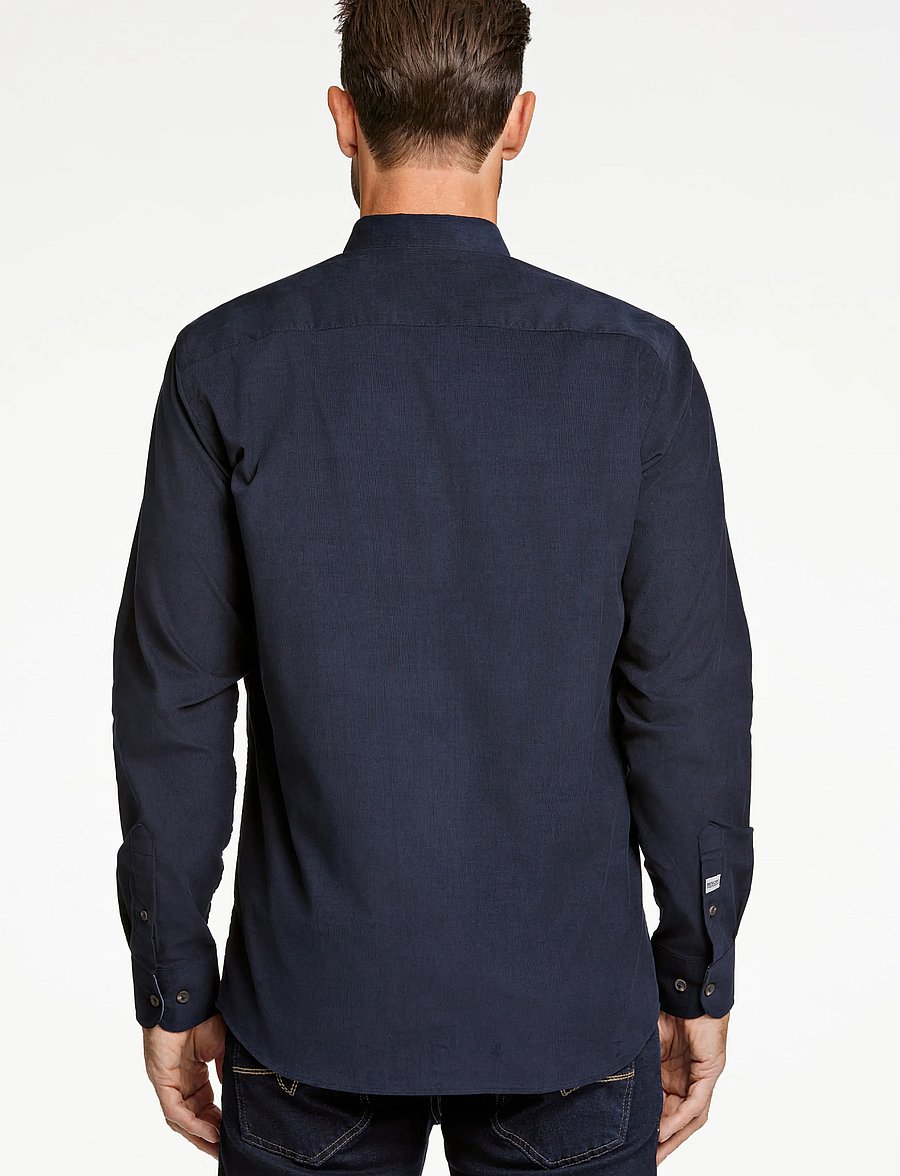 Bison - Fine corduroy shirt L/S - manchesterskjortor - navy - 3