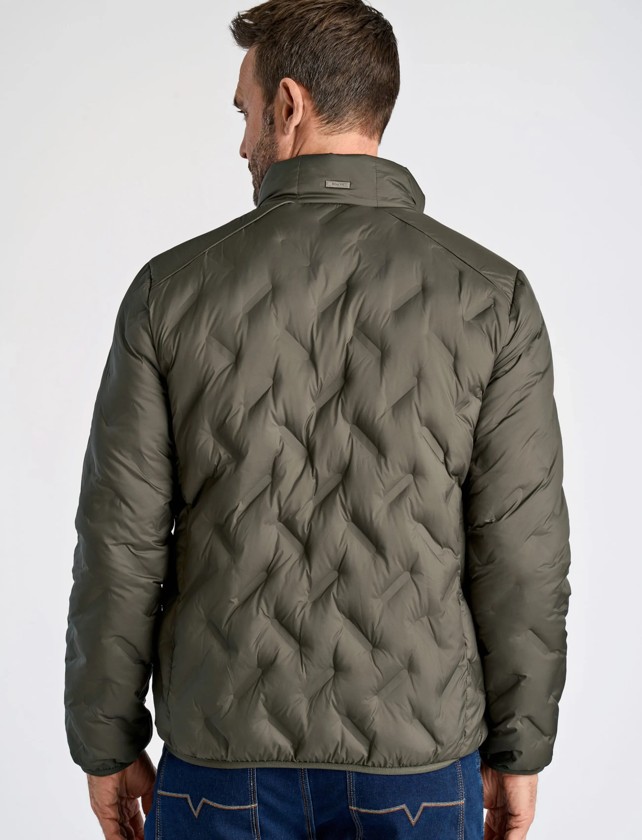 Bison - Quilted light weight jacket - herbstjacken - dk army - 3