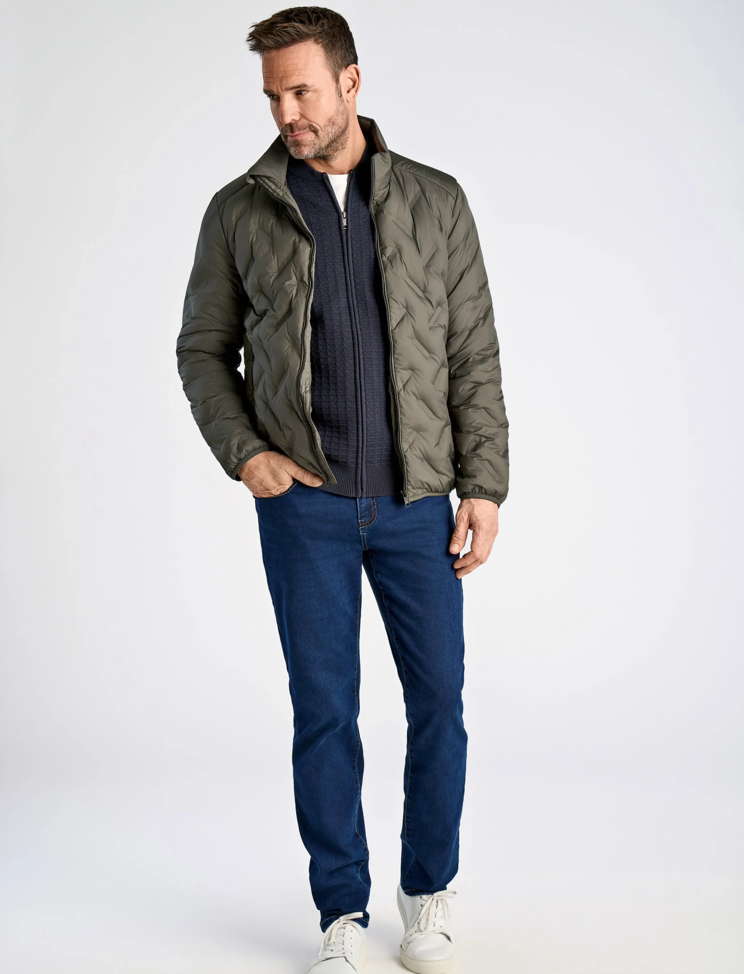 Bison - Quilted light weight jacket - herbstjacken - dk army - 4