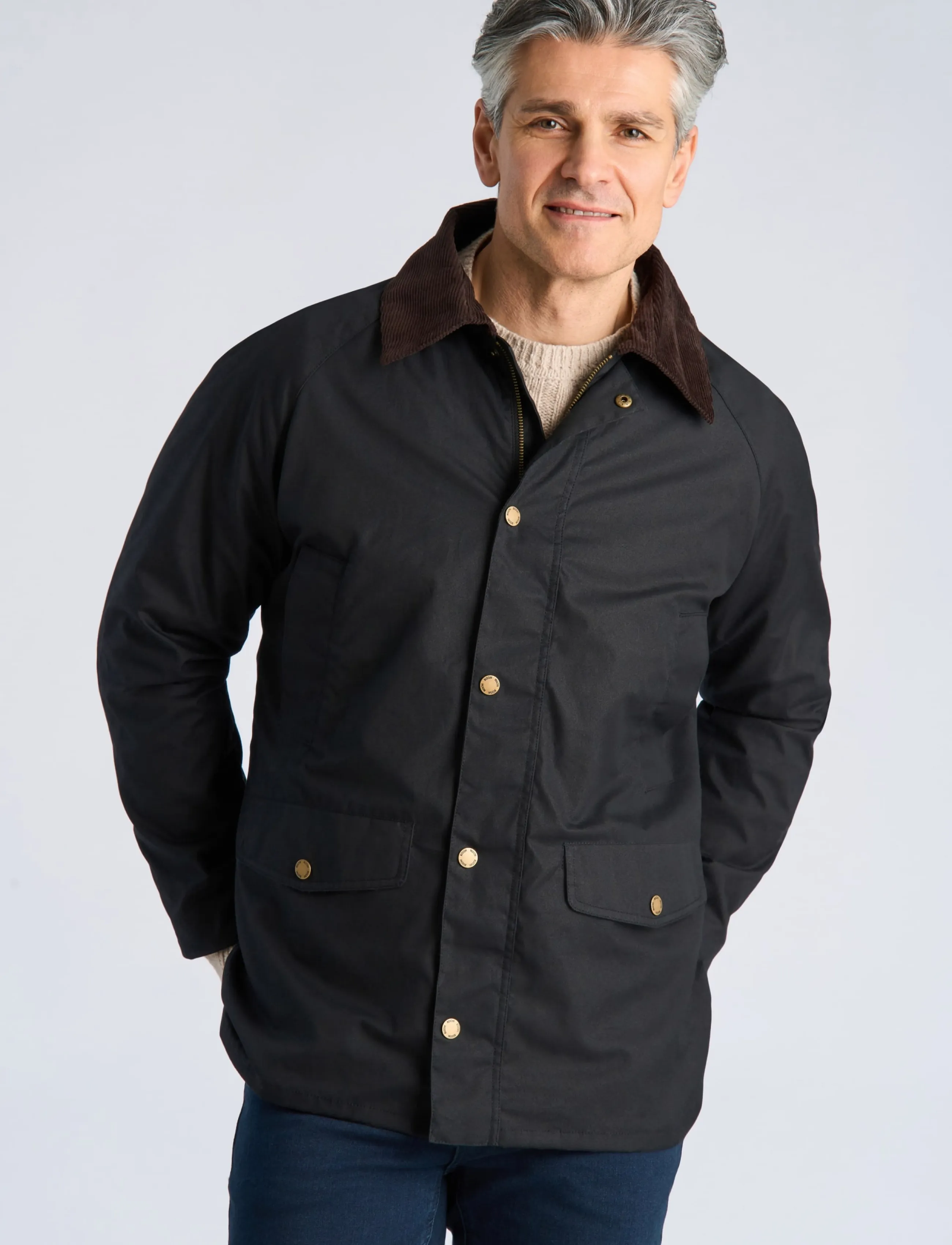 Bison Waxed jacket - Riided - BLACK / black