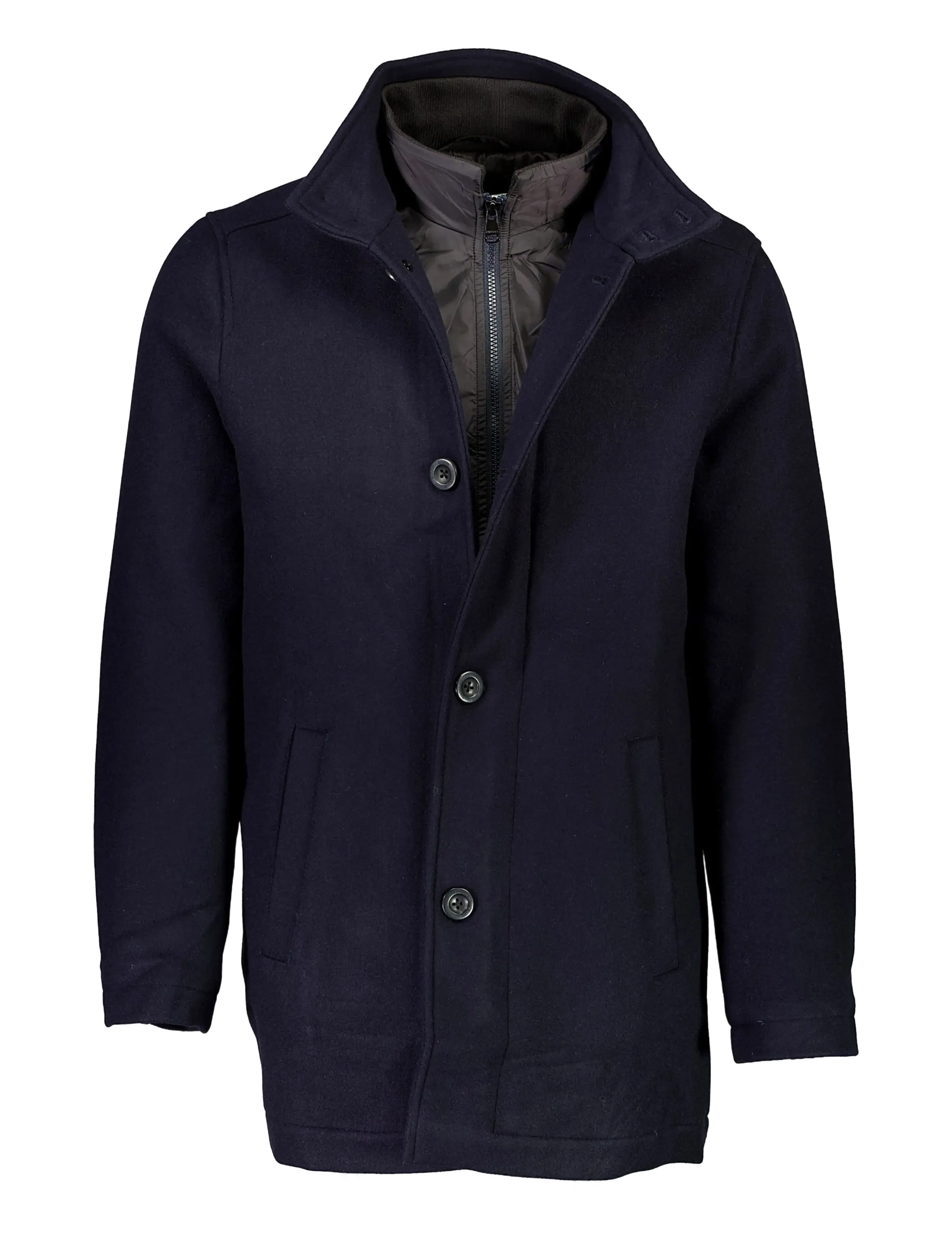 Bison - Relaxed-fit wool car coat - winterjacken - navy - 2