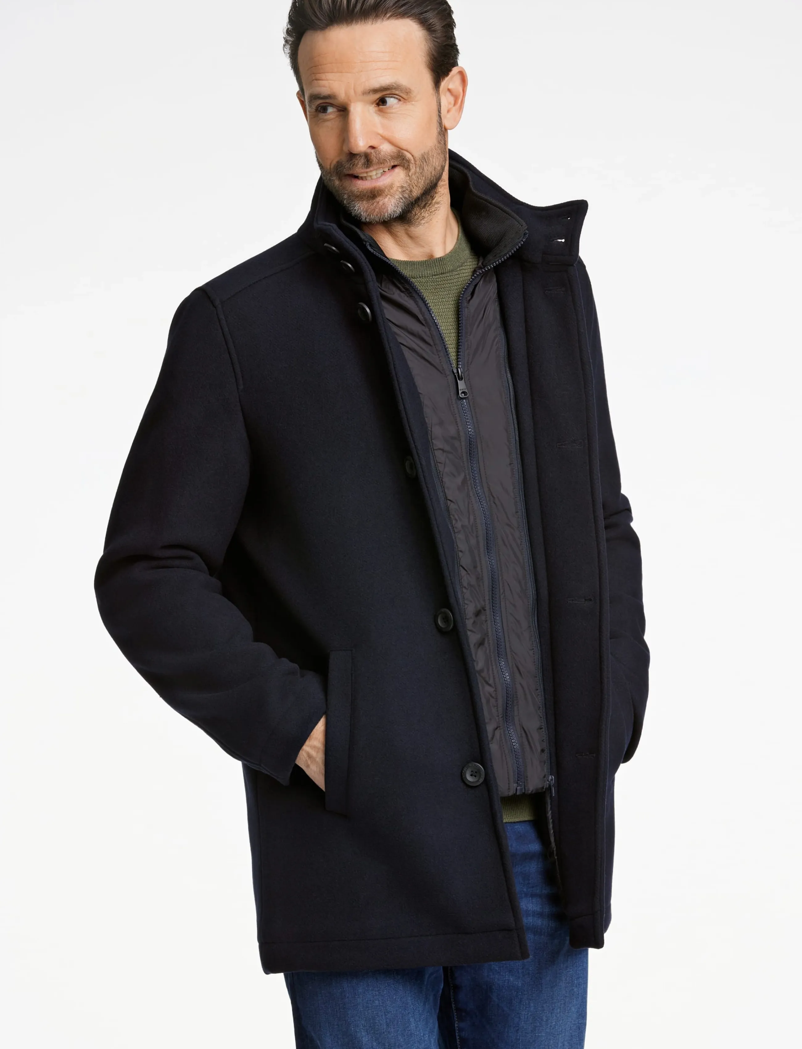 Bison Relaxed-Fit Wool Car Coat kappor & rockar herr – bild 2