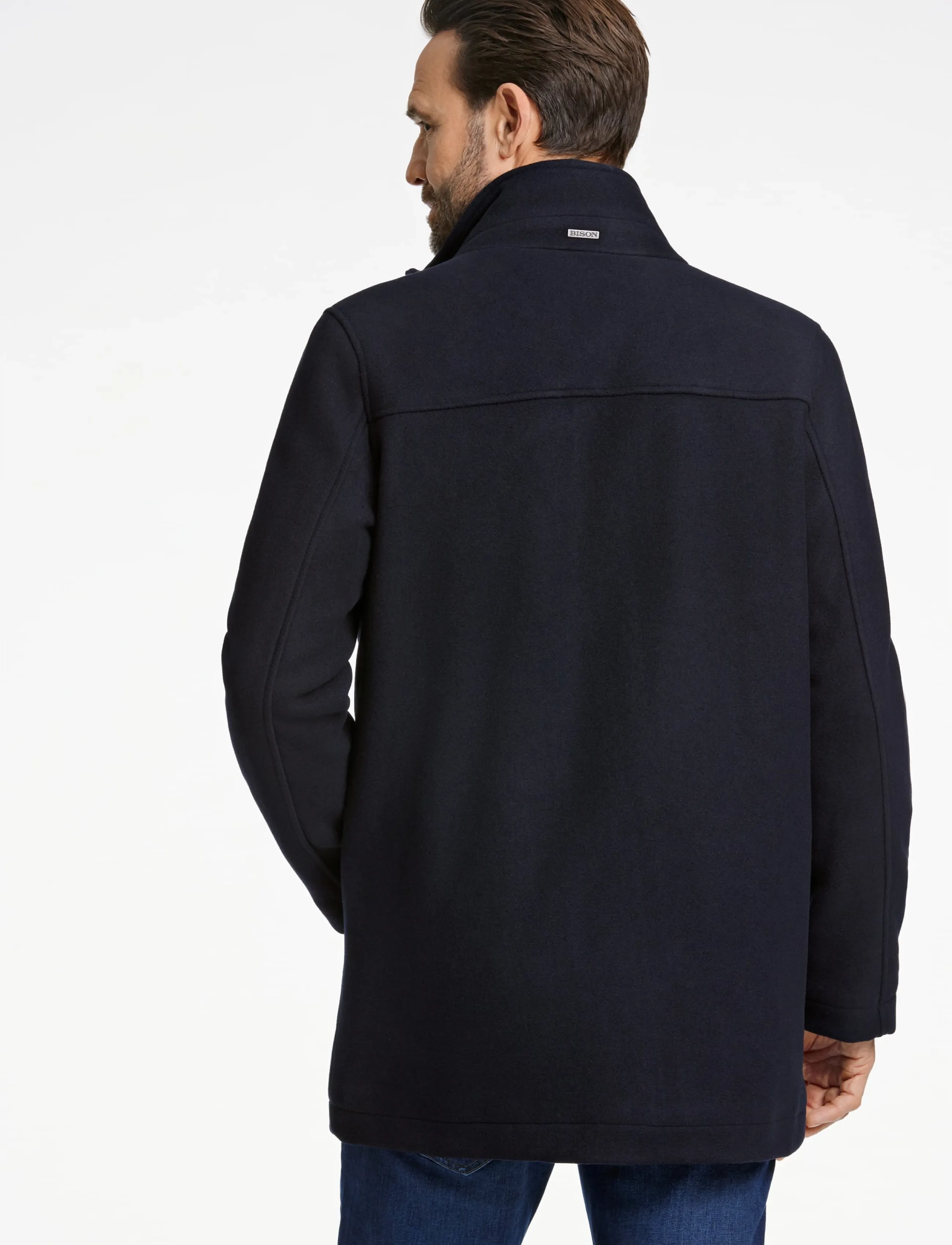 Bison Relaxed-Fit Wool Car Coat kappor & rockar herr – bild 4