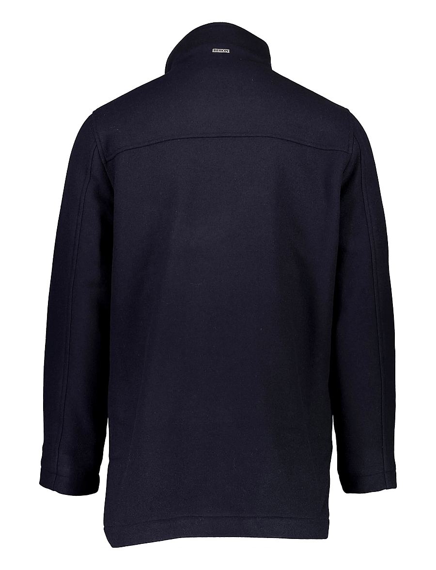 Bison - Relaxed-fit wool car coat - winterjacken - navy - 3
