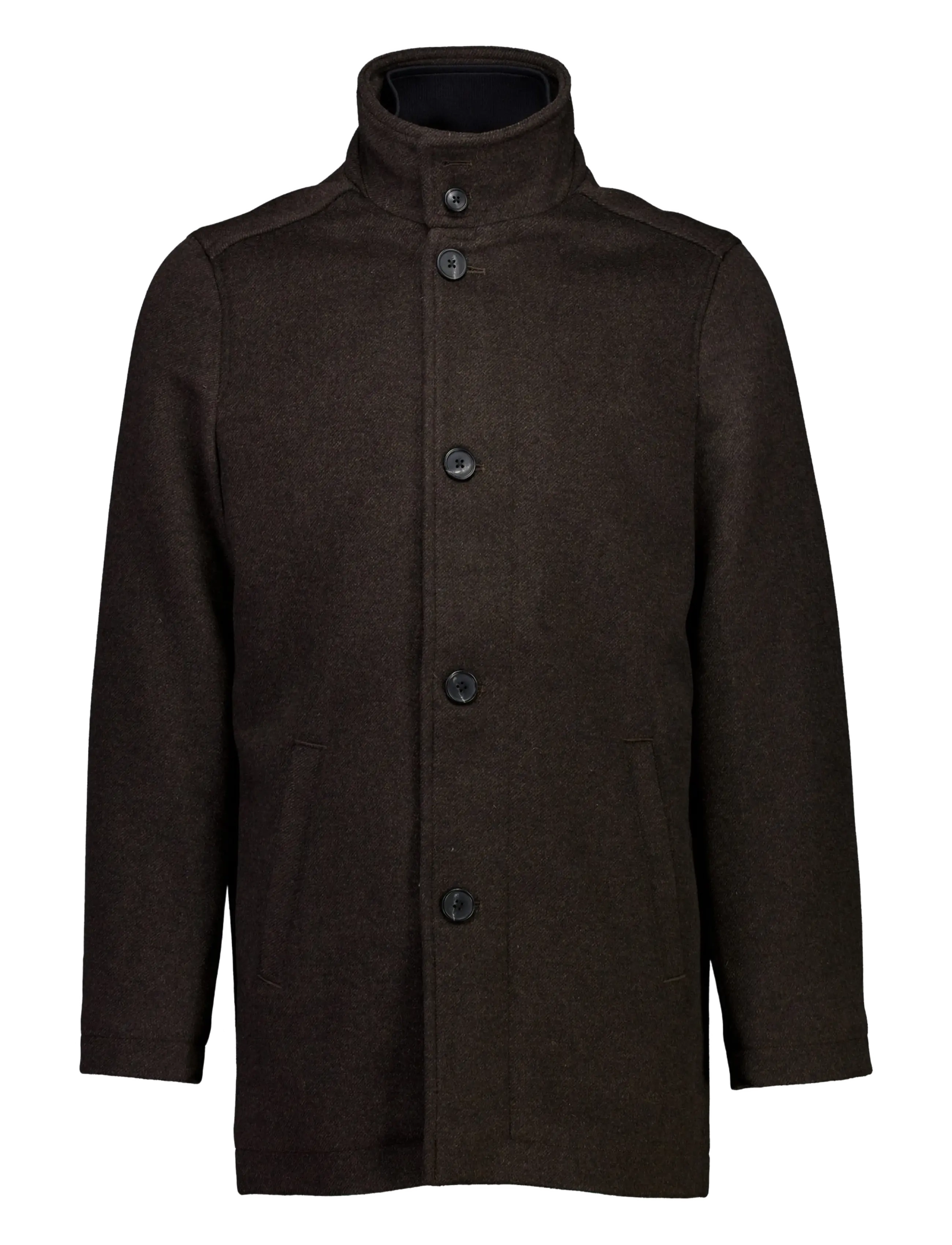 Bison - Relaxed-fit wool car coat - winterjacken - brown - 1
