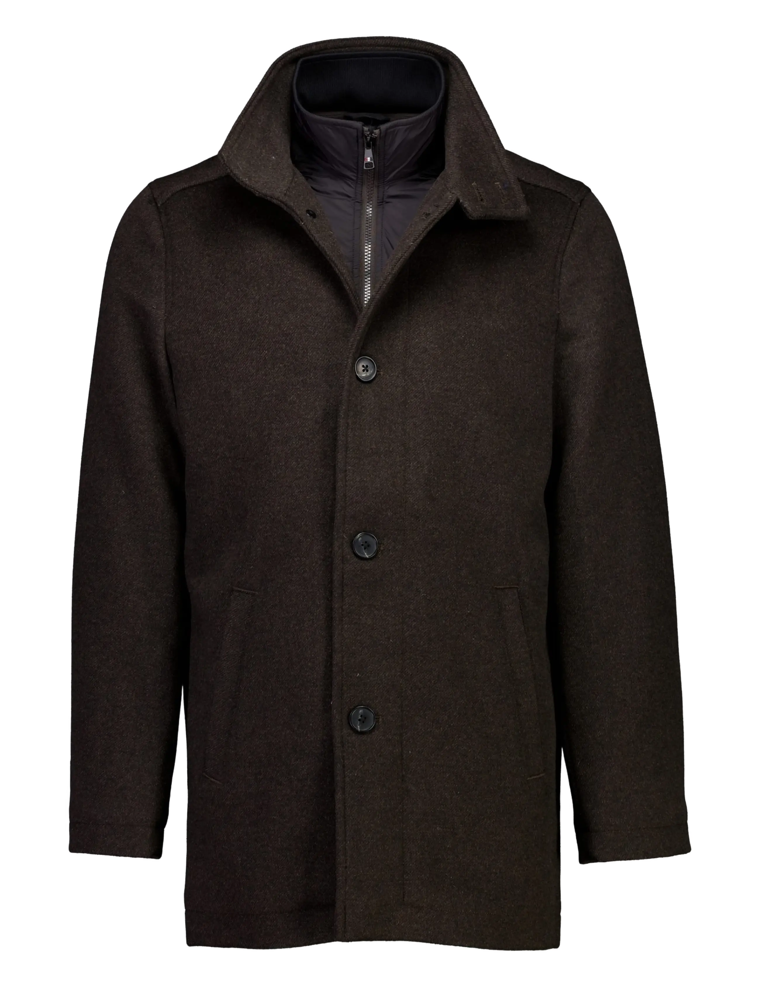 Bison - Relaxed-fit wool car coat - winterjacken - brown - 2