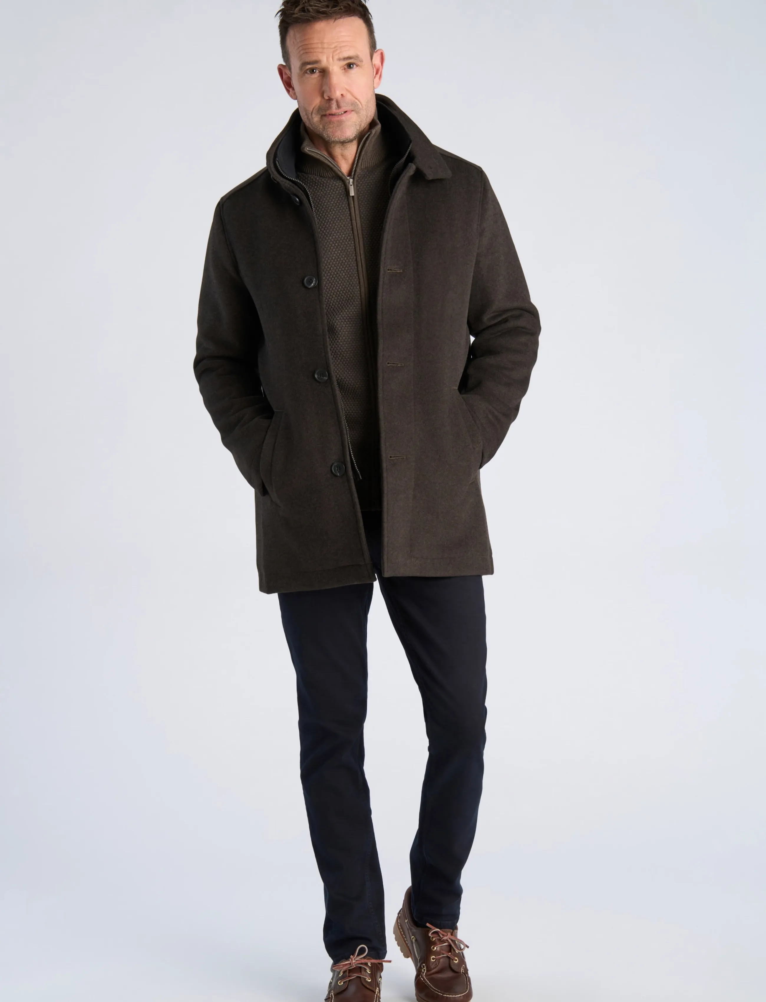Bison Relaxed-Fit Wool Car Coat kappor & rockar herr – bild 2