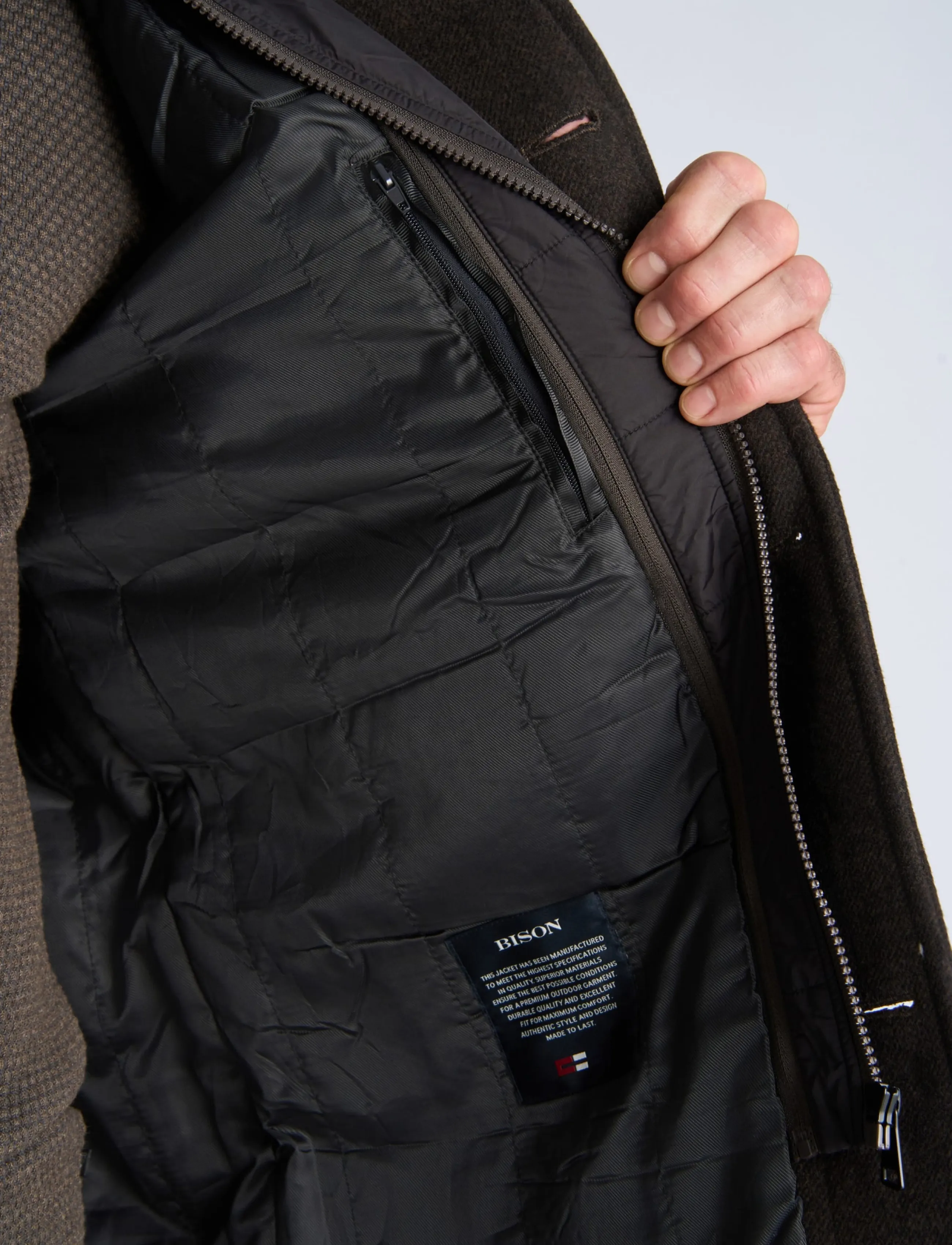 Bison Relaxed-Fit Wool Car Coat kappor & rockar herr – bild 6