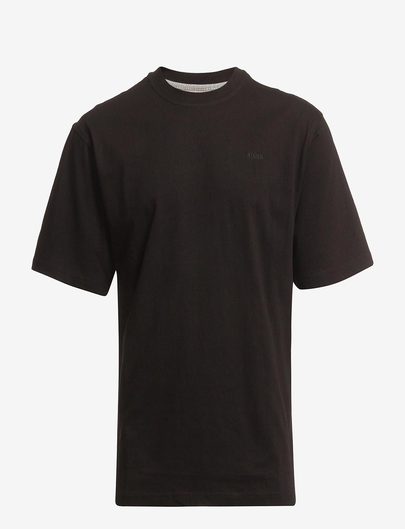 Bison Basic o-neck tee with small BISON logo - Suvised sooduspakkumised - BLACK / black