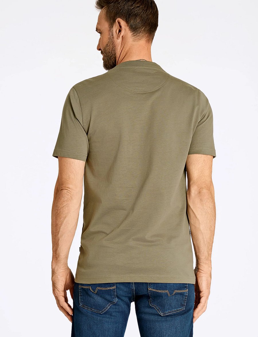 Bison - Basic o-neck tee with small BISON logo - kortærmede t-shirts - dk army - 4