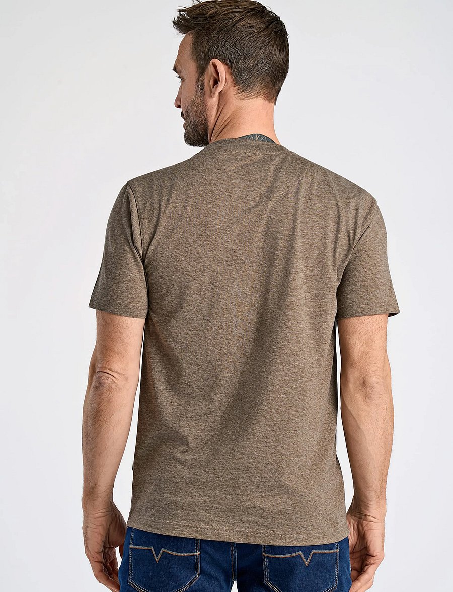 Bison - Basic o-neck tee with small BISON logo - kortærmede t-shirts - stone - 4