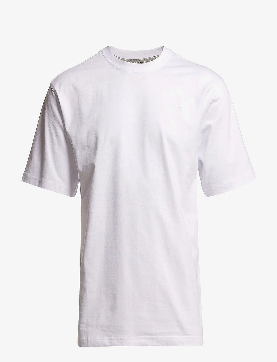 Bison - Basic o-neck tee with small BISON logo - kurzärmelige t-shirts - white - 1