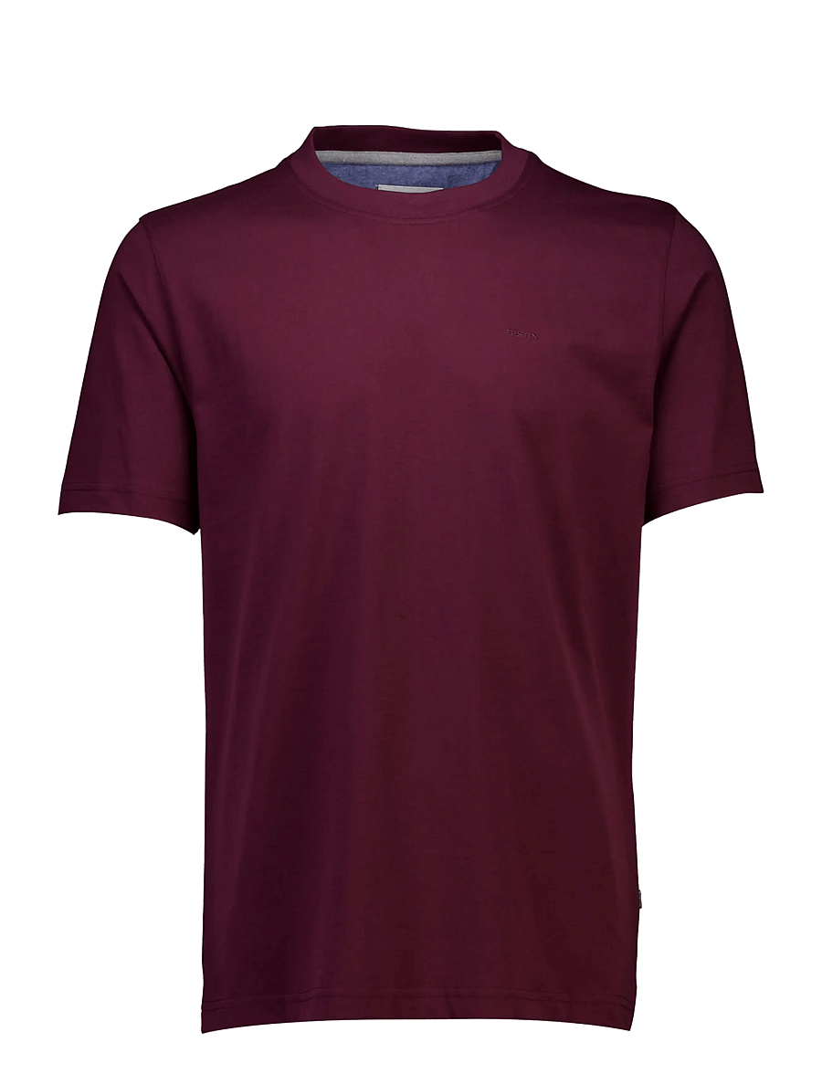 Bison - Basic o-neck tee with small BISON logo - kortærmede t-shirts - wine - 1