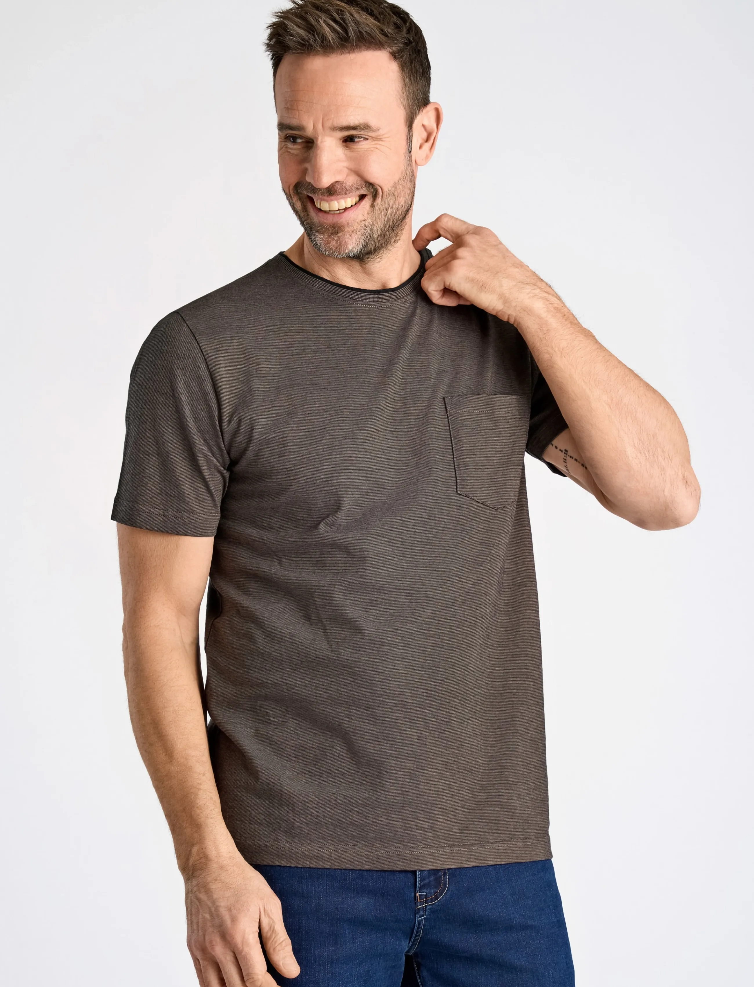 Mini Striped O-Neck Tee With Print S/S