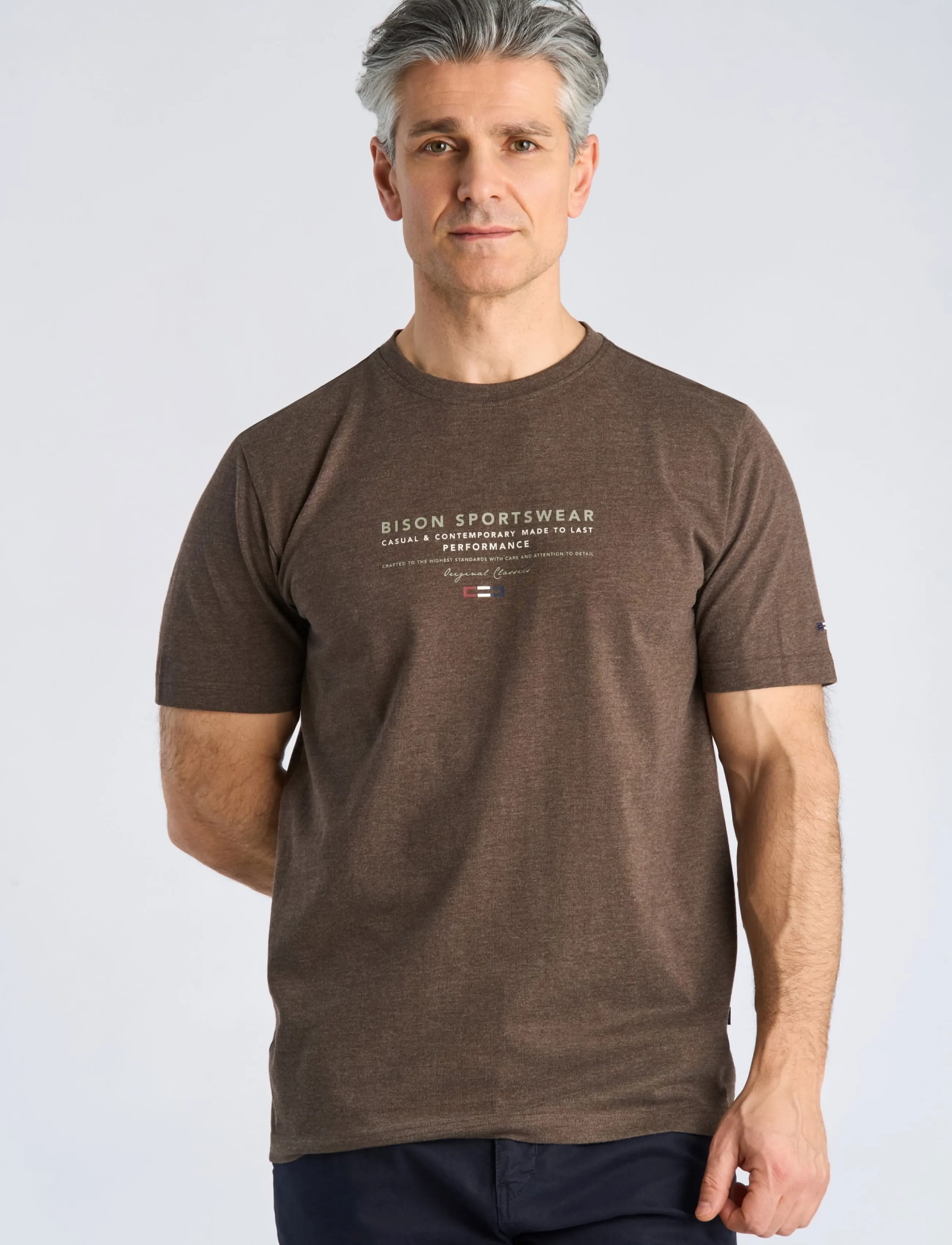Bison O-Neck Print Tee t-shirts med tryck herr – bild 2