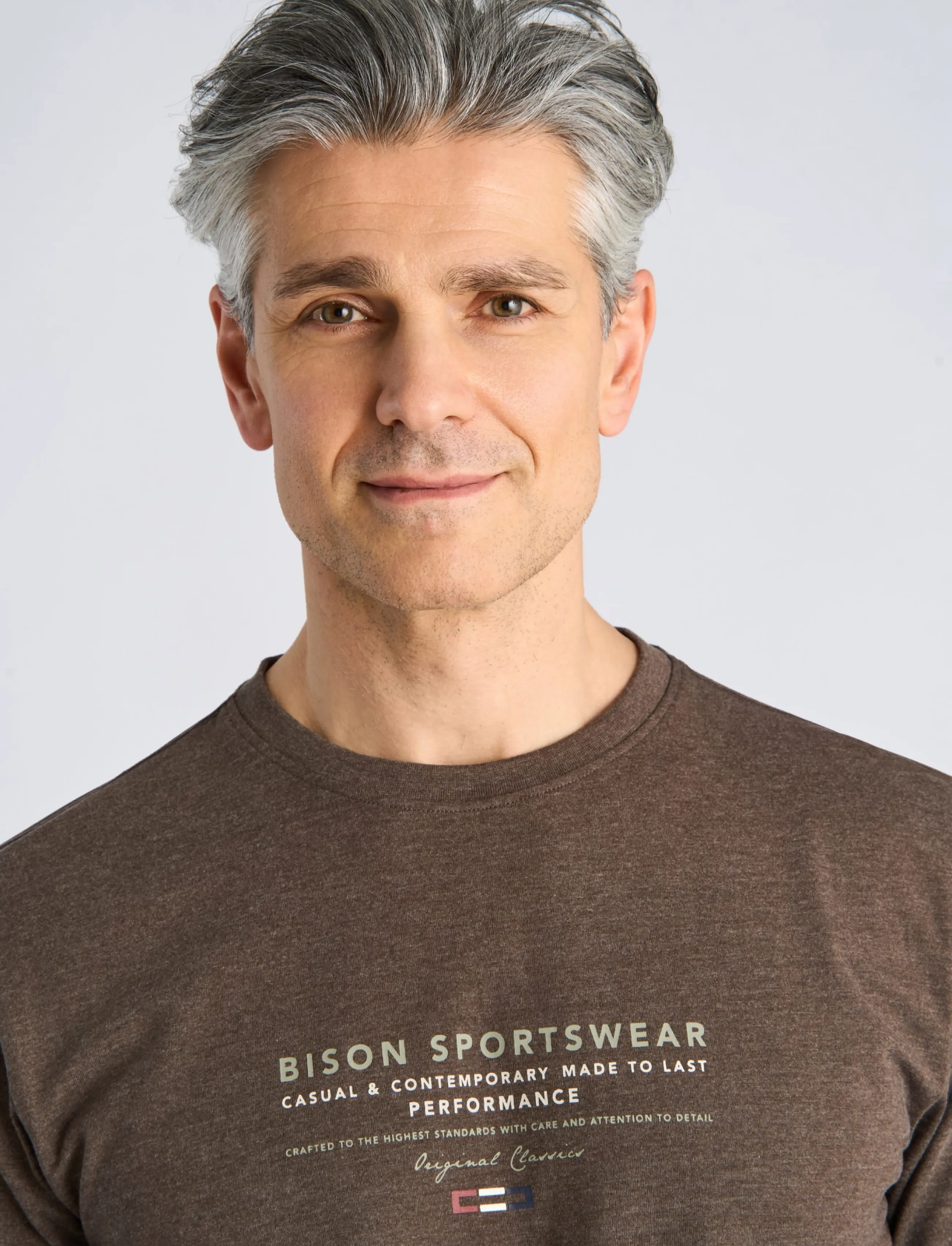 Bison O-Neck Print Tee t-shirts med tryck herr – bild 4