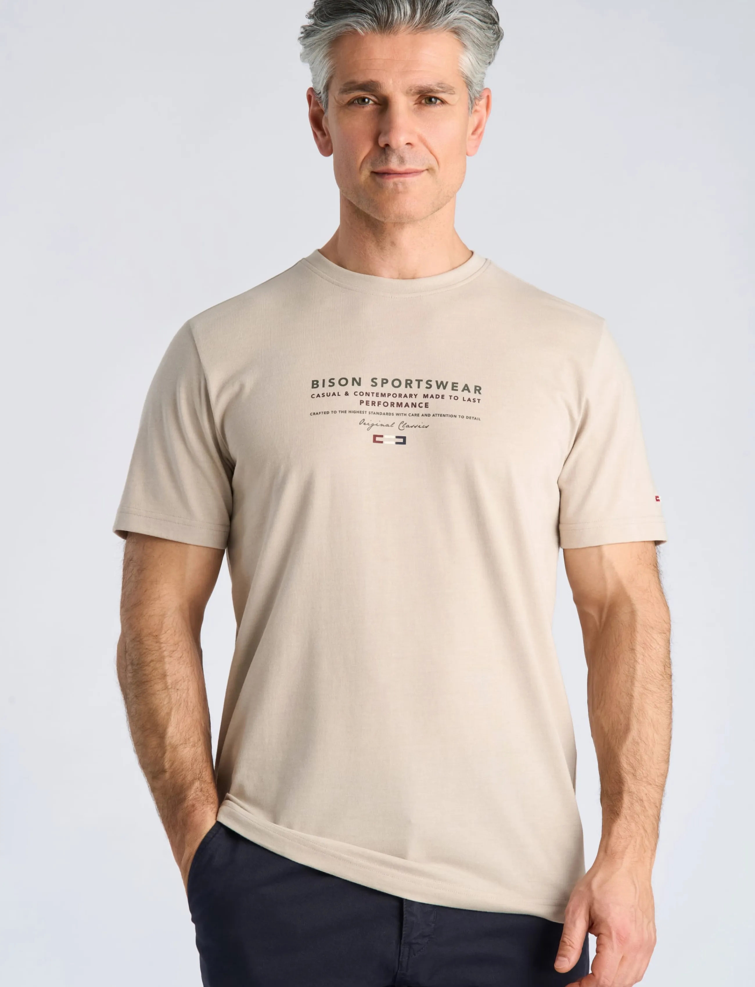 Bison O-Neck Print Tee t-shirts med tryck herr – bild 2