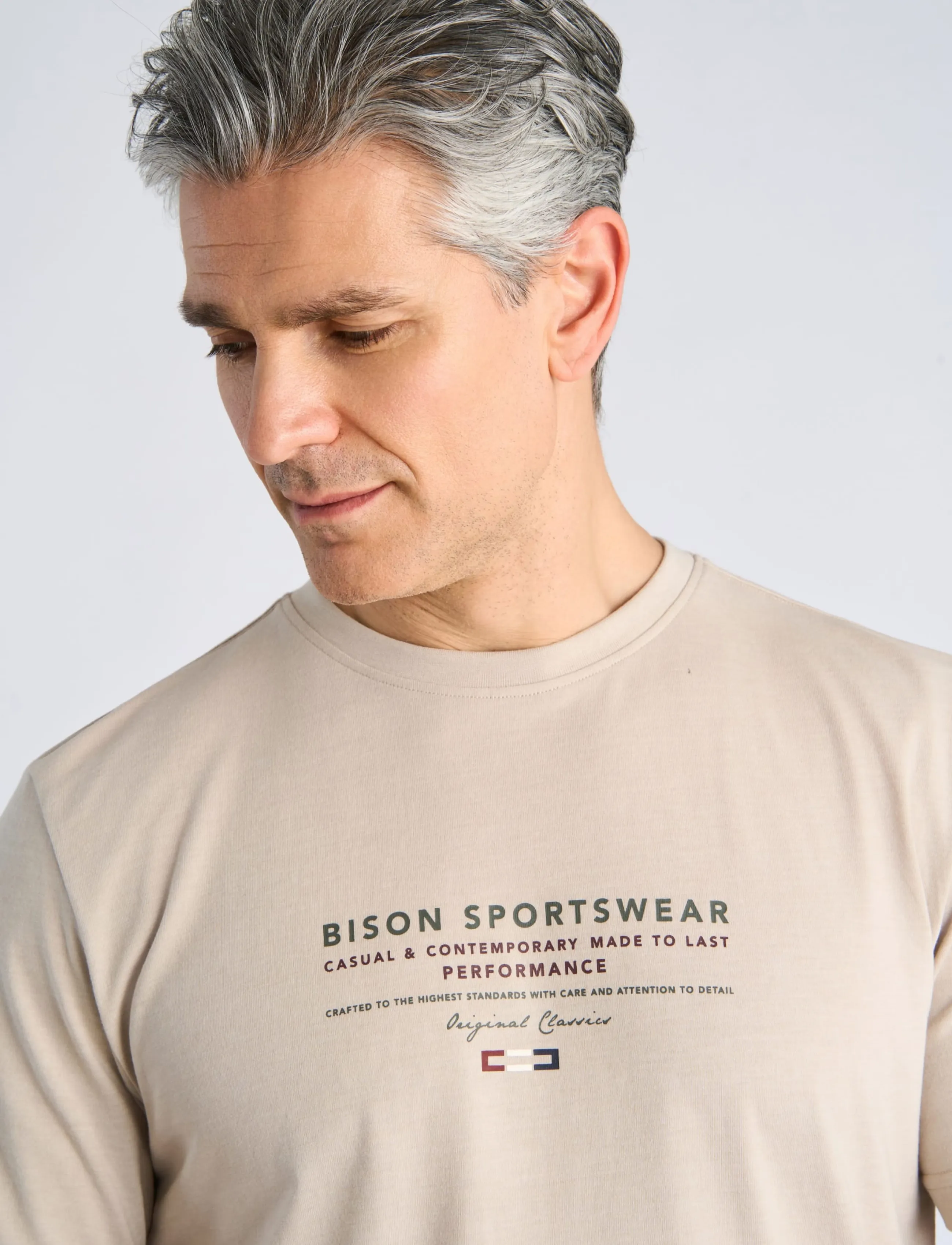 Bison O-Neck Print Tee t-shirts med tryck herr – bild 4