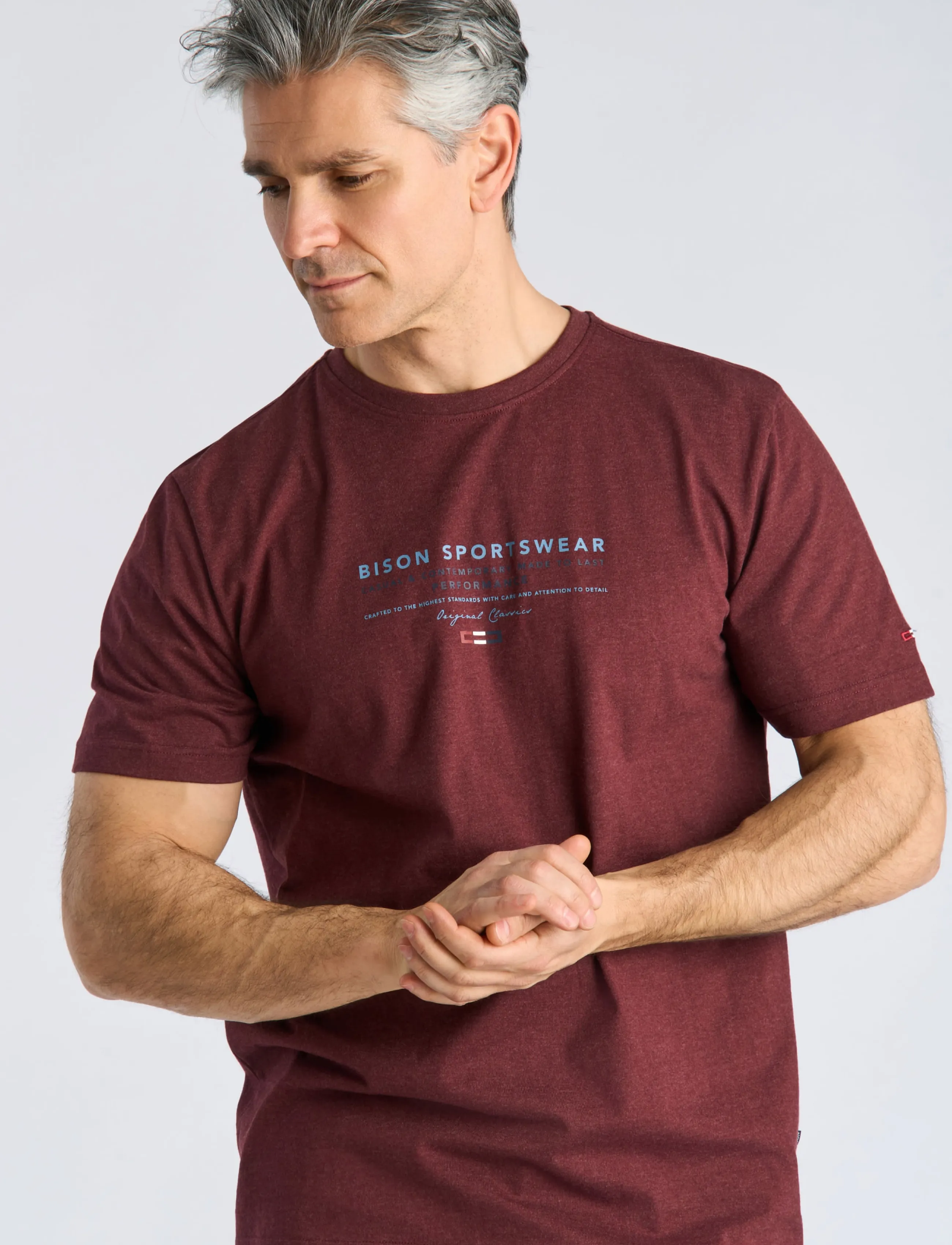 Bison O-Neck Print Tee t-shirts med tryck herr – bild 2