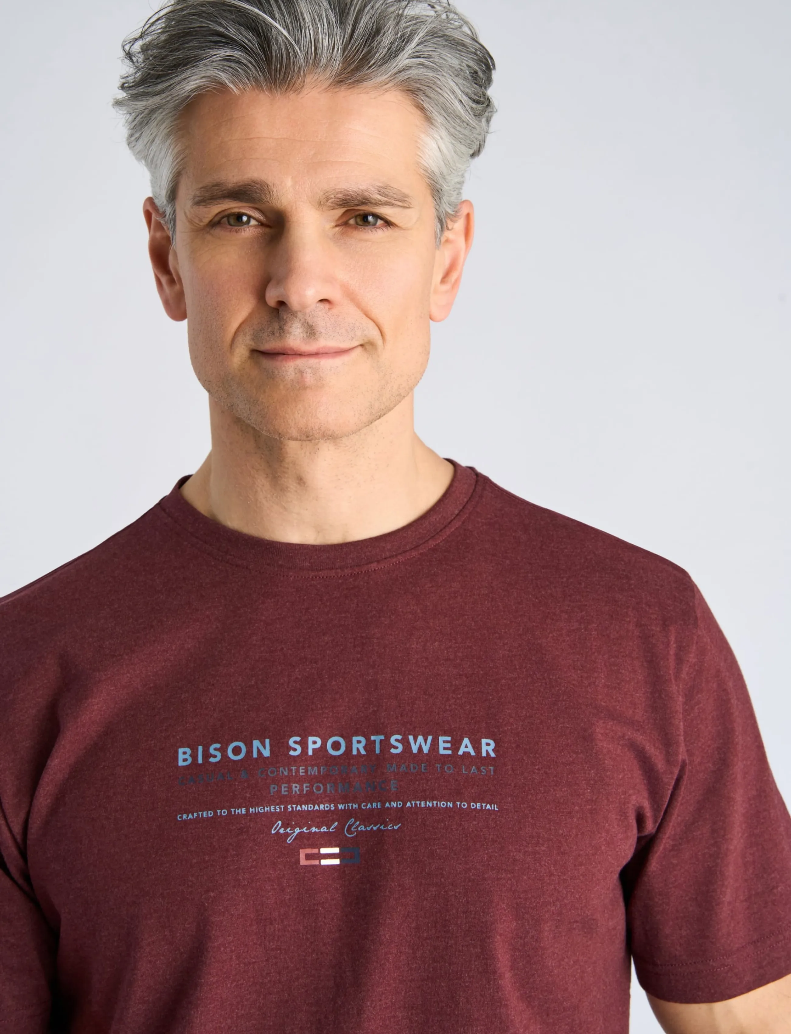 Bison O-Neck Print Tee t-shirts med tryck herr – bild 4