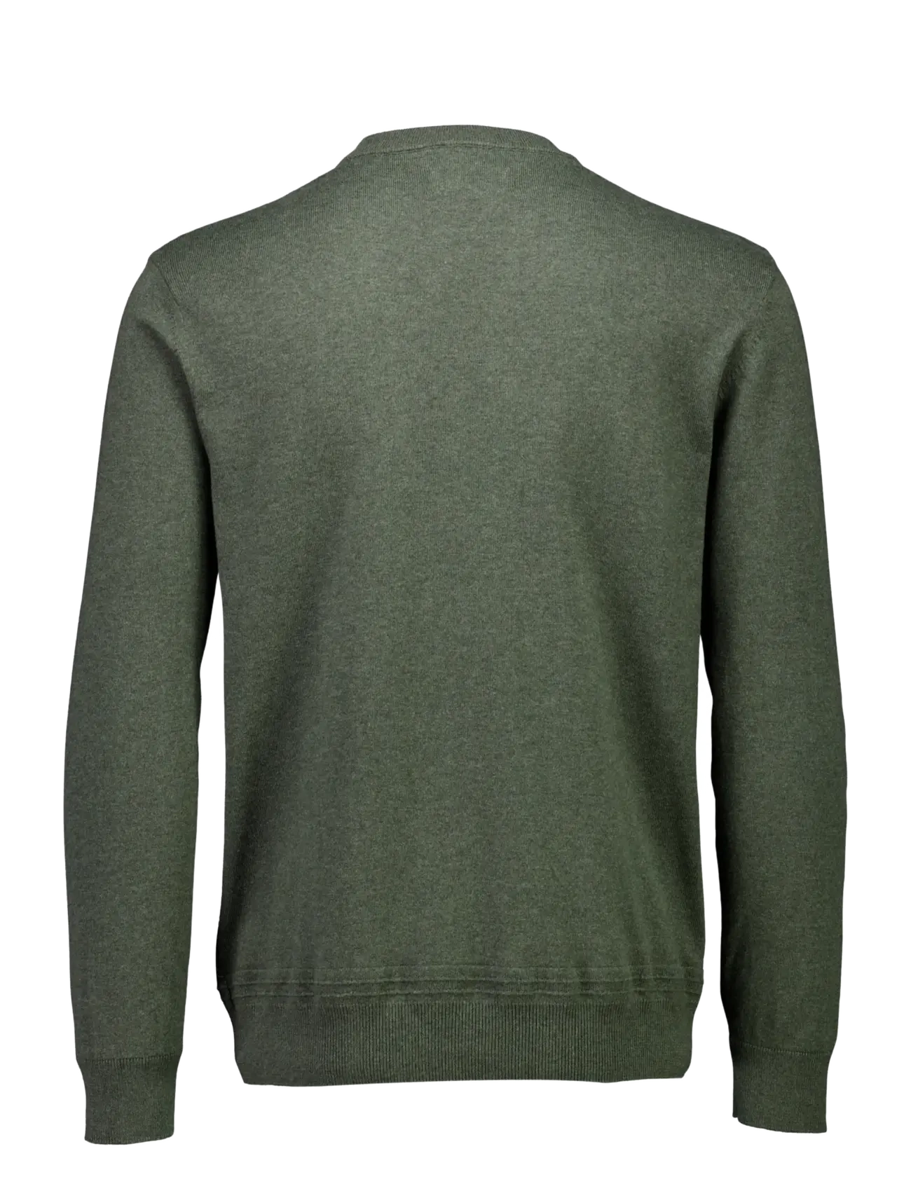 Bison - Structured o-neck knit - dk olive mel - 2