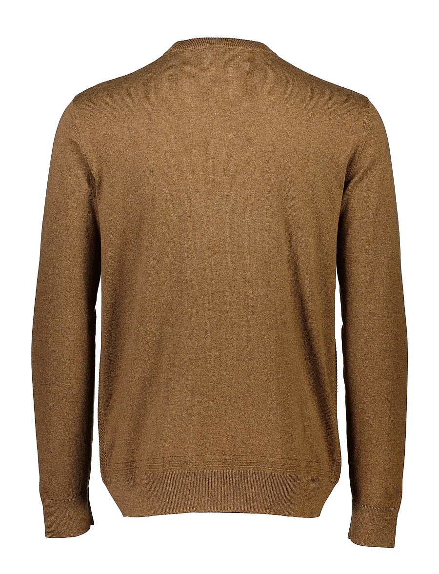 Bison - Structured o-neck knit - rundhals - toffee mel - 2