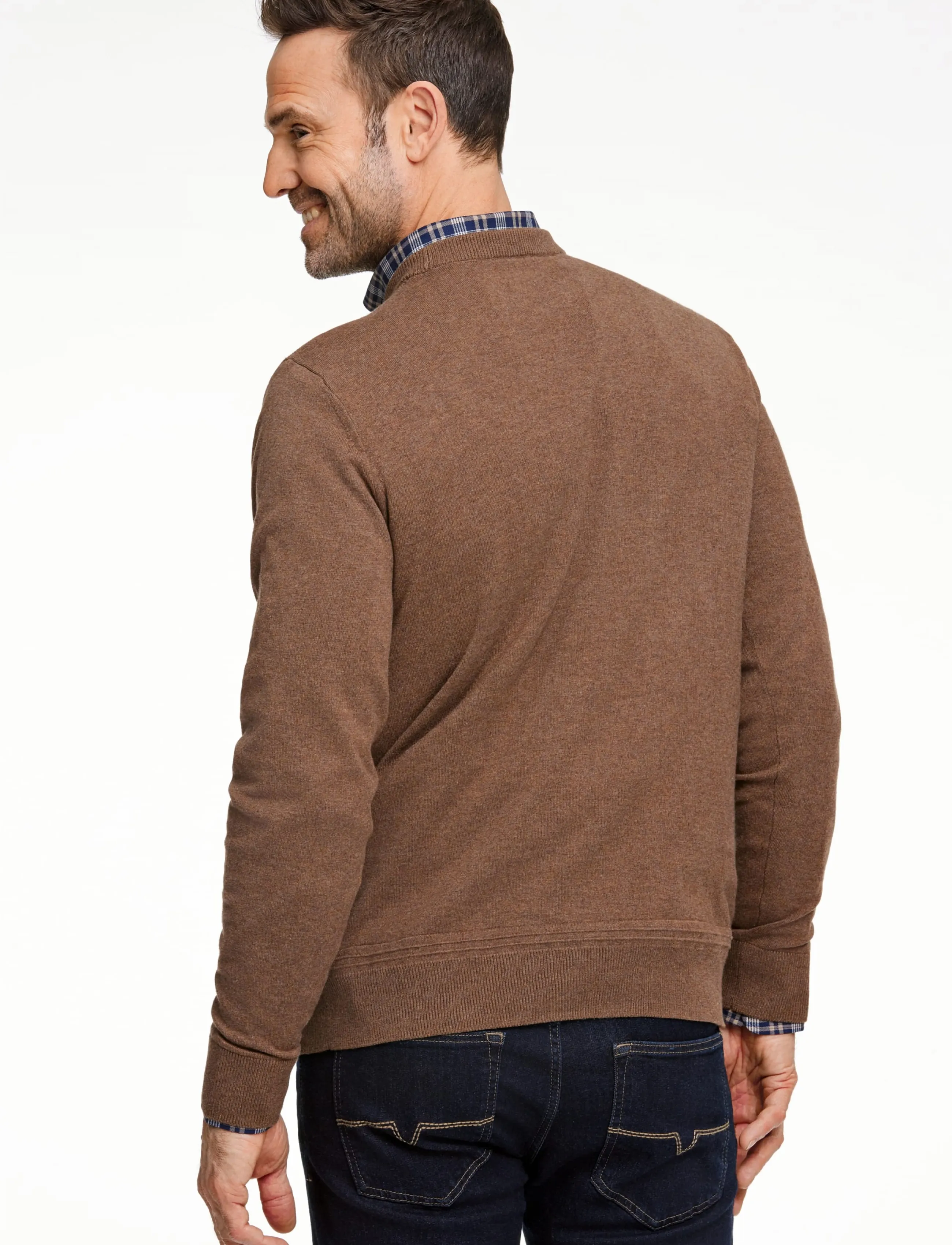 Bison - Structured o-neck knit - toffee mel - 3