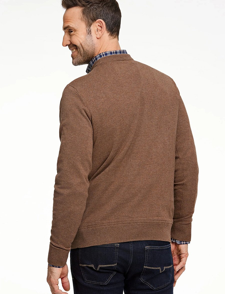 Bison - Structured o-neck knit - rundhals - toffee mel - 3