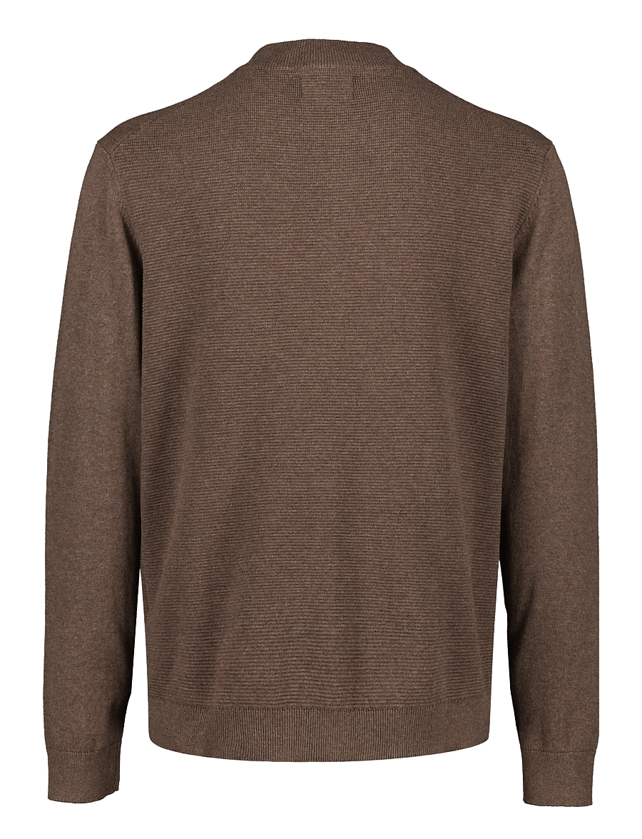 Bison - Baseball cardigang structure knit - kardiganid - dk brown mel - 1