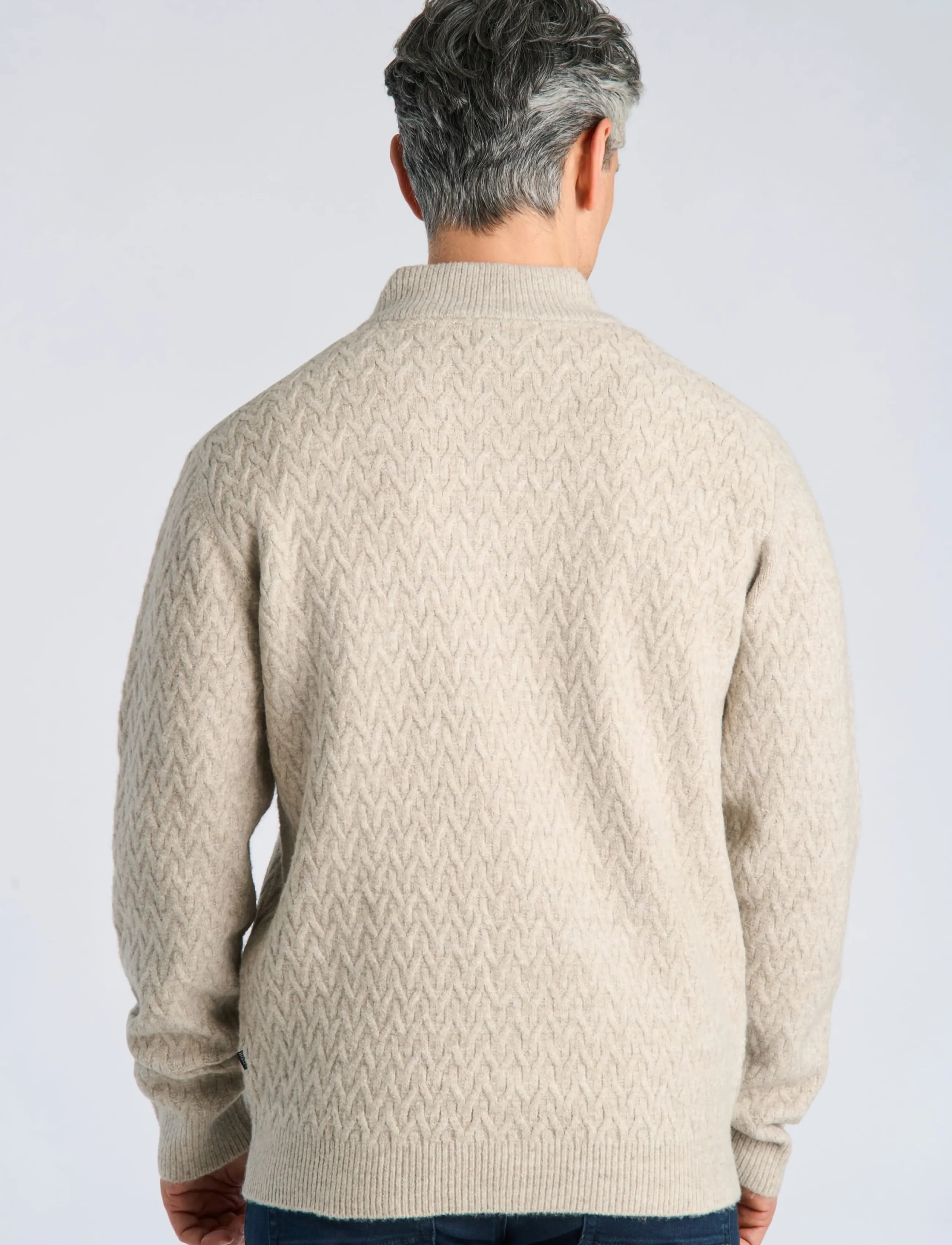 Bison - Structure cardigan knit - strickjacken - sand mel - 4
